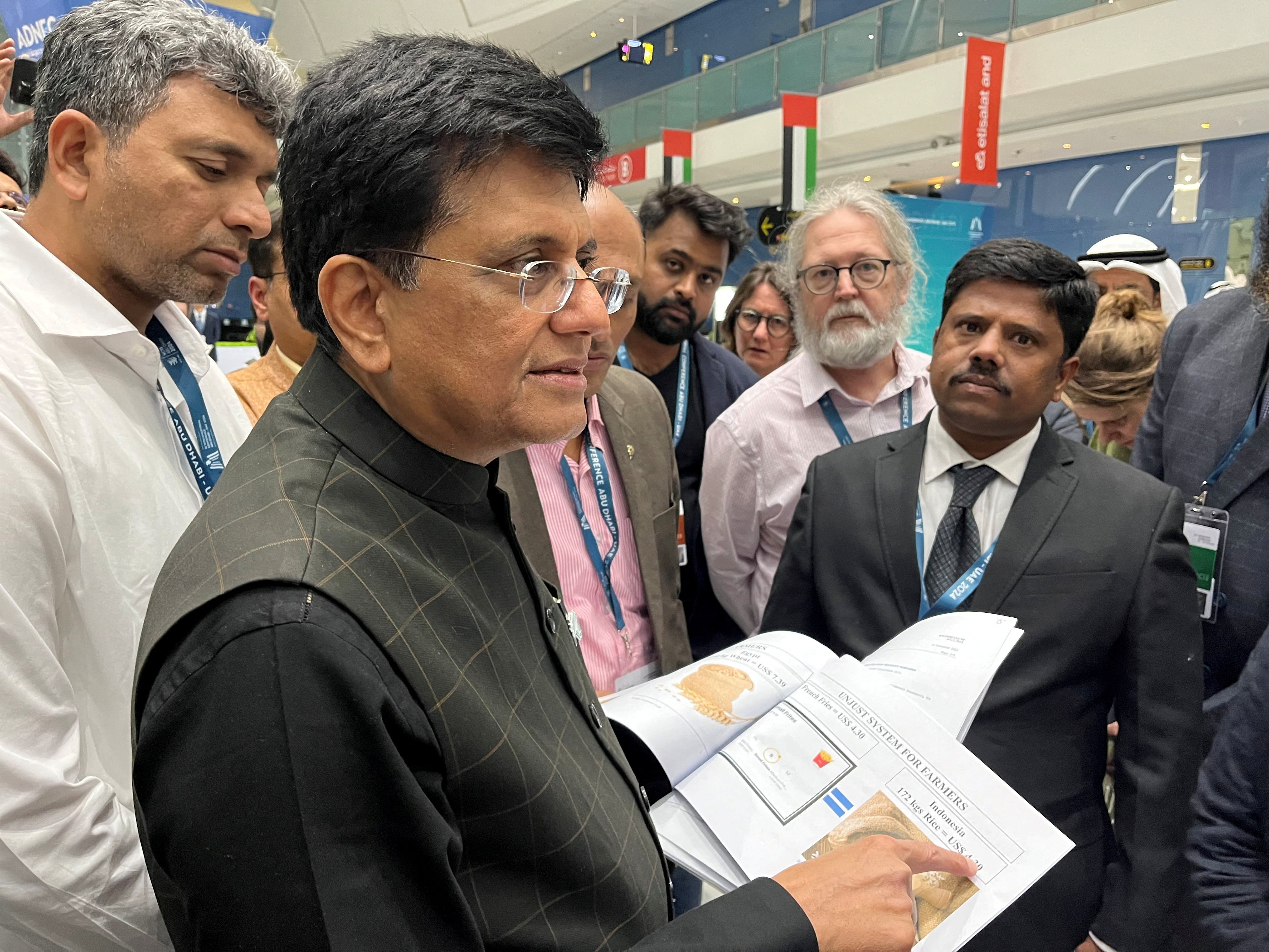 Indian Commerce and Industry Minister Piyush Goyal, centre, met with US trade officials on the sidelines of the United Nations General Assembly in New York this week.  Photo: REUTERS