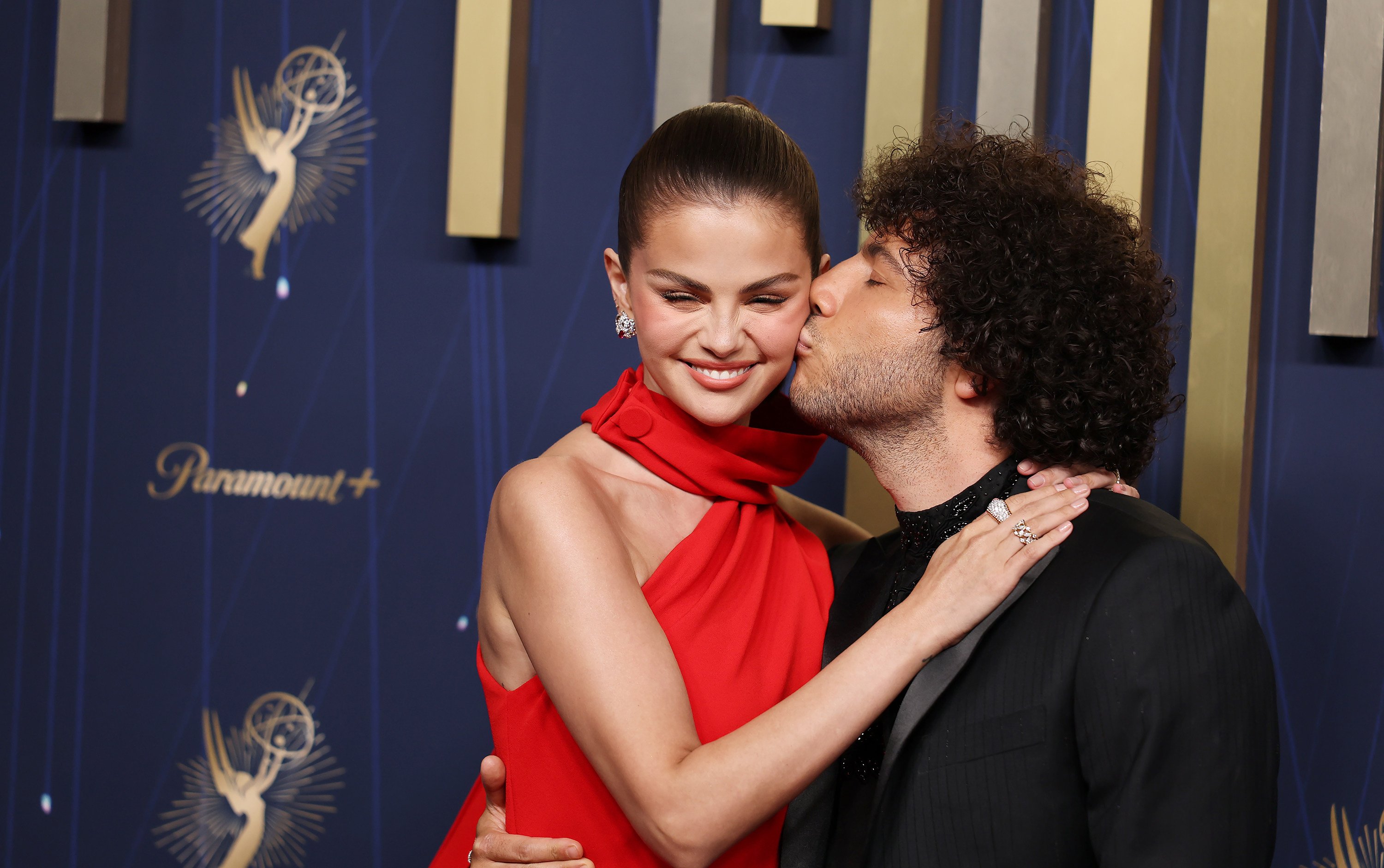 Selena Gomez and Benny Blanco at the Emmy Awards in Los Angeles on September 14. Photo: Los Angeles Times/TNS