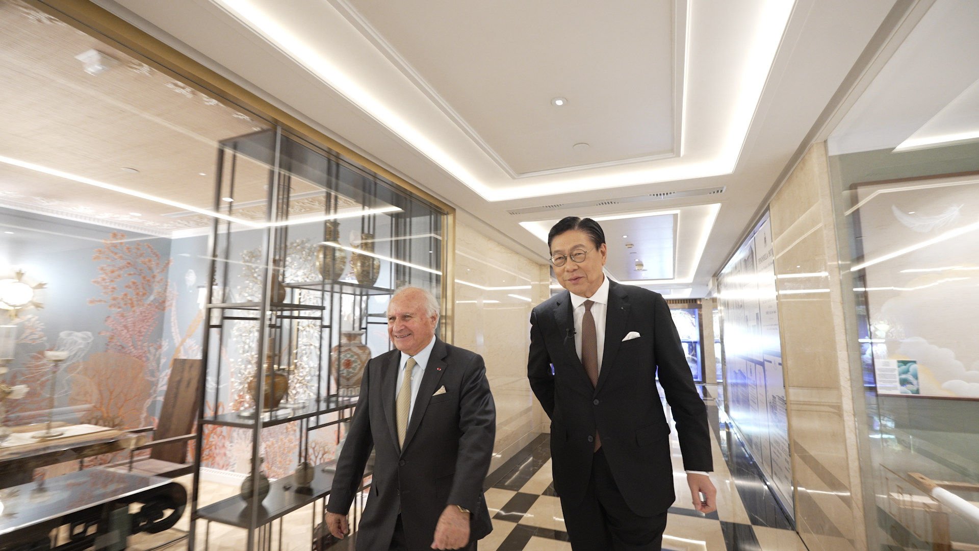 Michael Kadoorie, left, with Frederick Ma. Photo: Handout