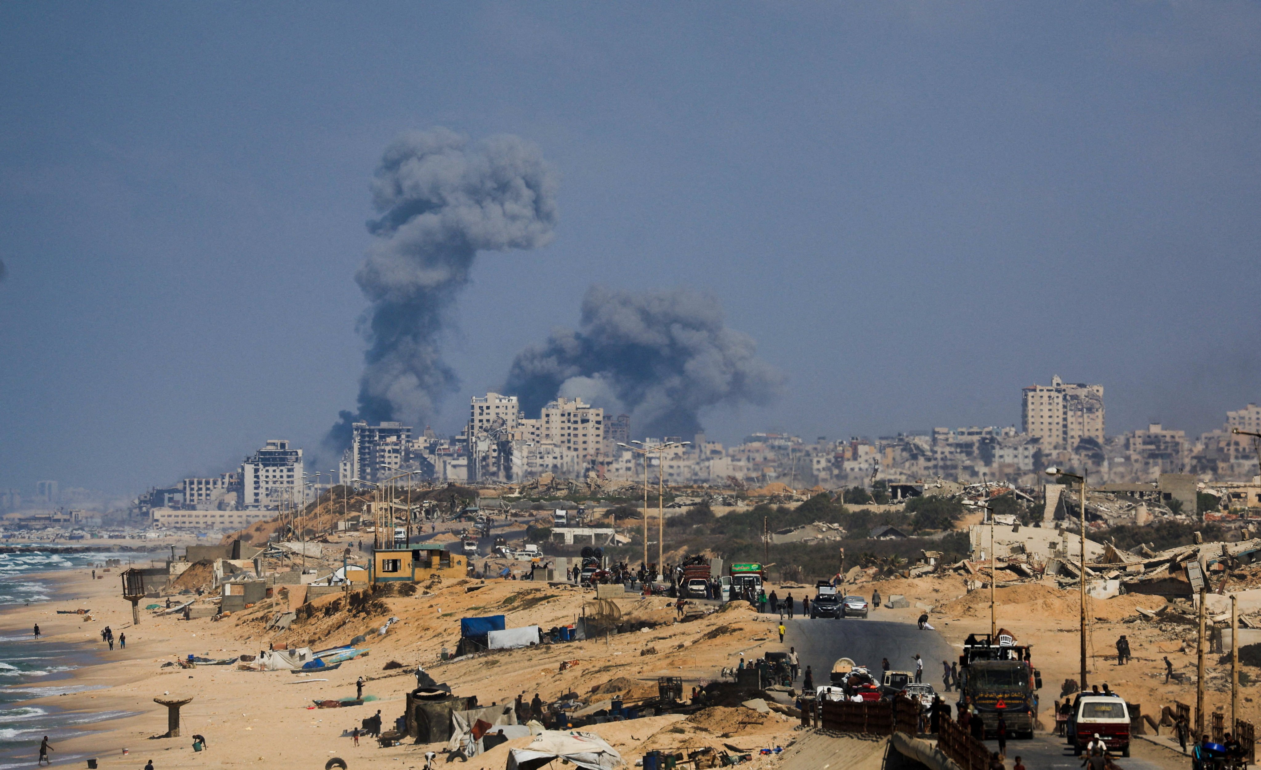 Smoke rises during an Israeli military operation in Gaza City on Sunday. Photo: Reuters