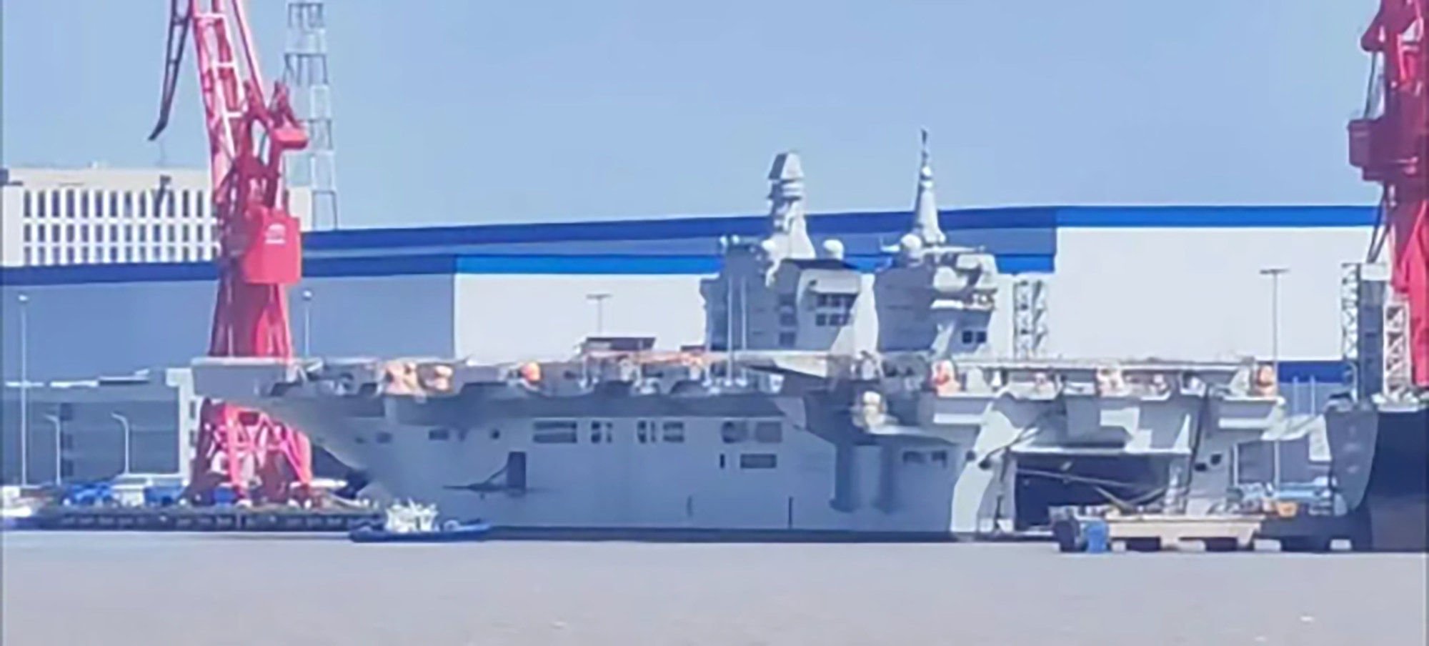 Newly published pictures of the ship suggest it is ready to start sea trials. Photo: Handout