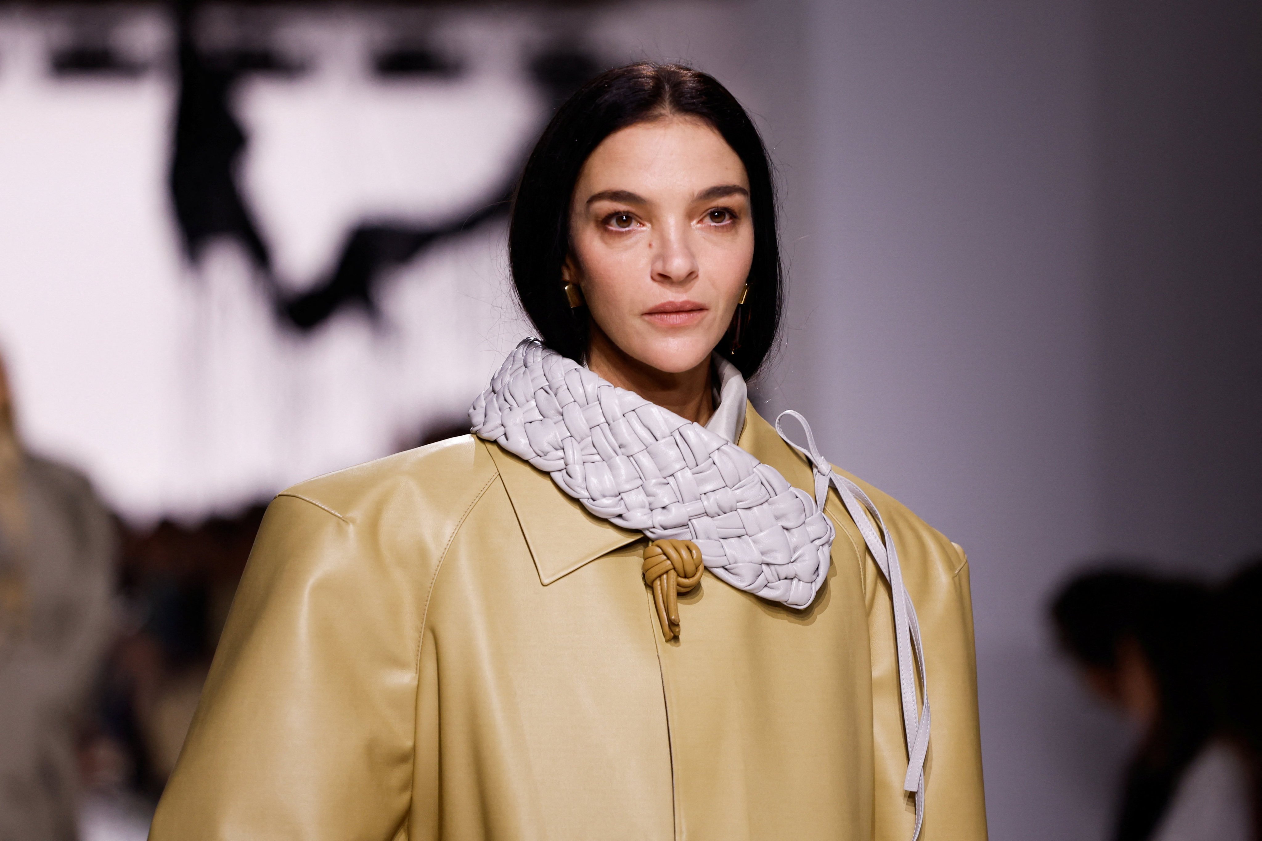 The Intrecciato and knot motifs, two signatures of Bottega Veneta, at the label’s spring/summer 2026 show in Milan. Photo: Reuters