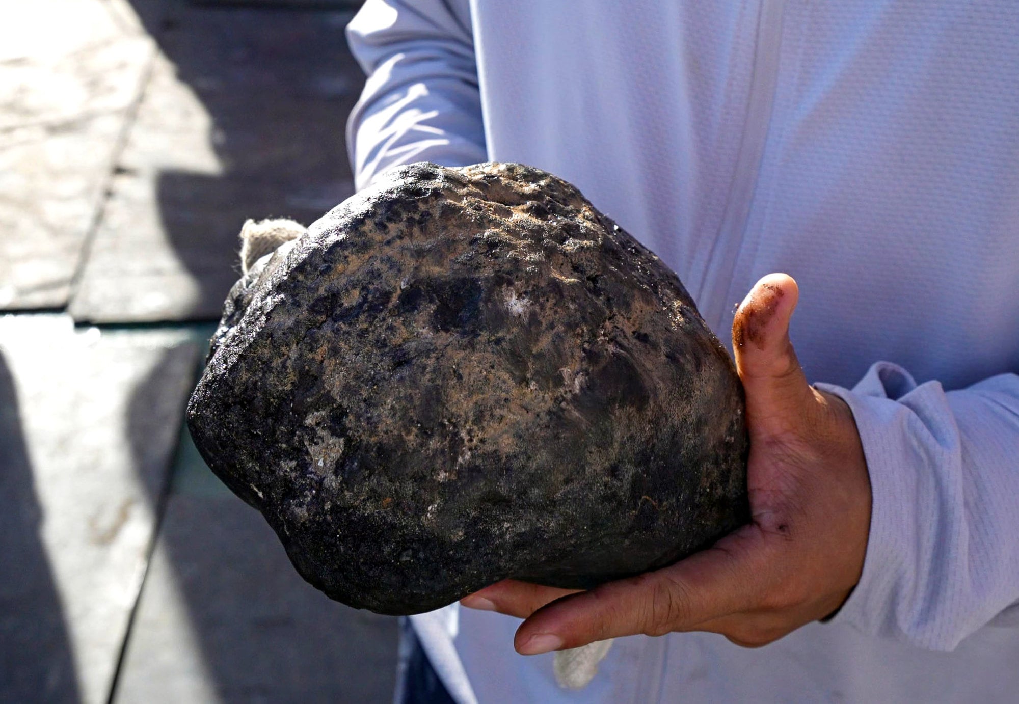 A mineral sample collected by a Chinese deep-sea heavy-duty mining vehicle. Photo: Shanghai Jiao Tong University/Handout via Xinhua