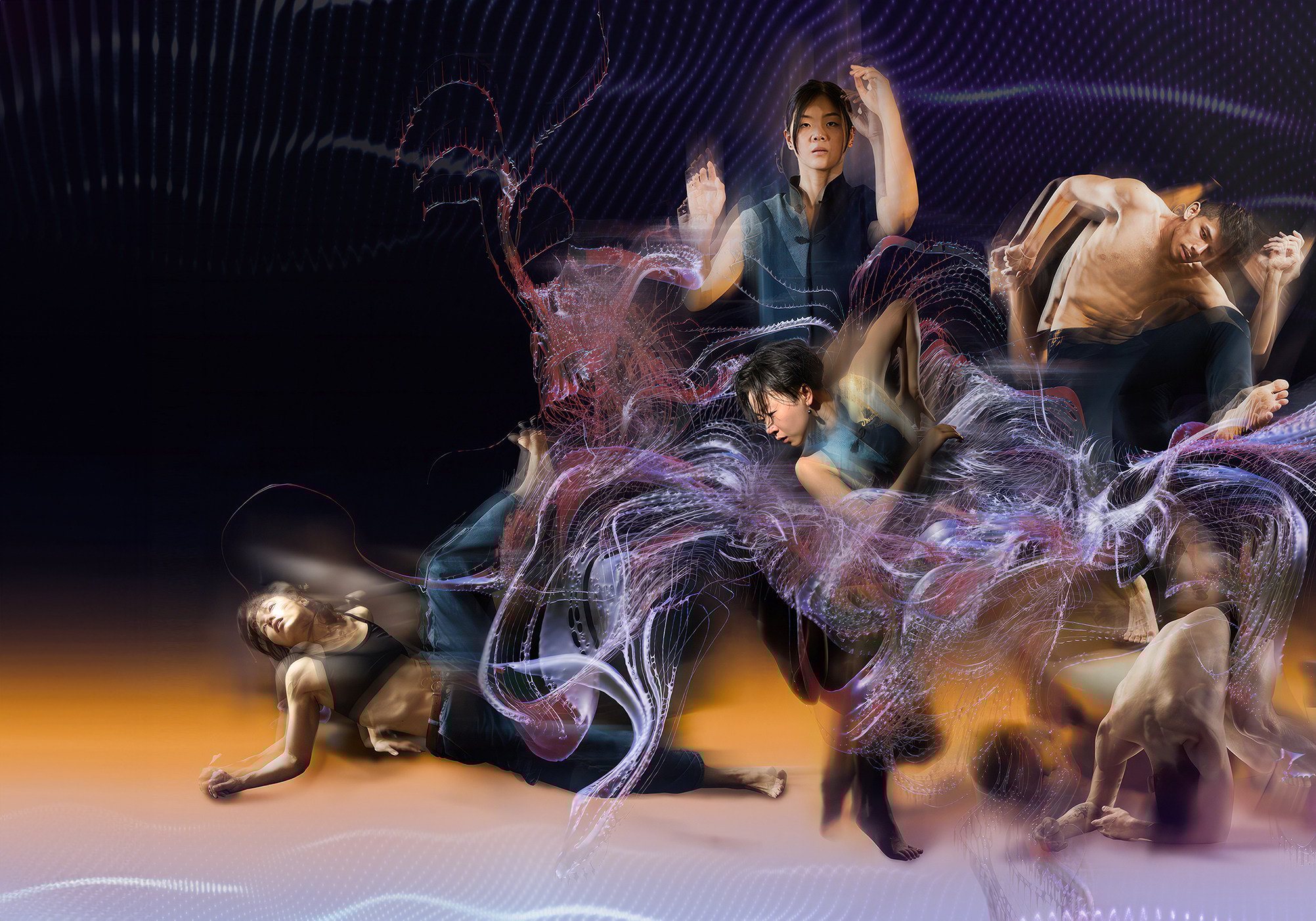 Dance production Strangely Familiar, which features a hologram of Hong Kong dancer Zelia ZZ Tan alongside real performers, invites Asia+ Festival’s audience to think about their own relationship with technology. Photo: Tian Zhang