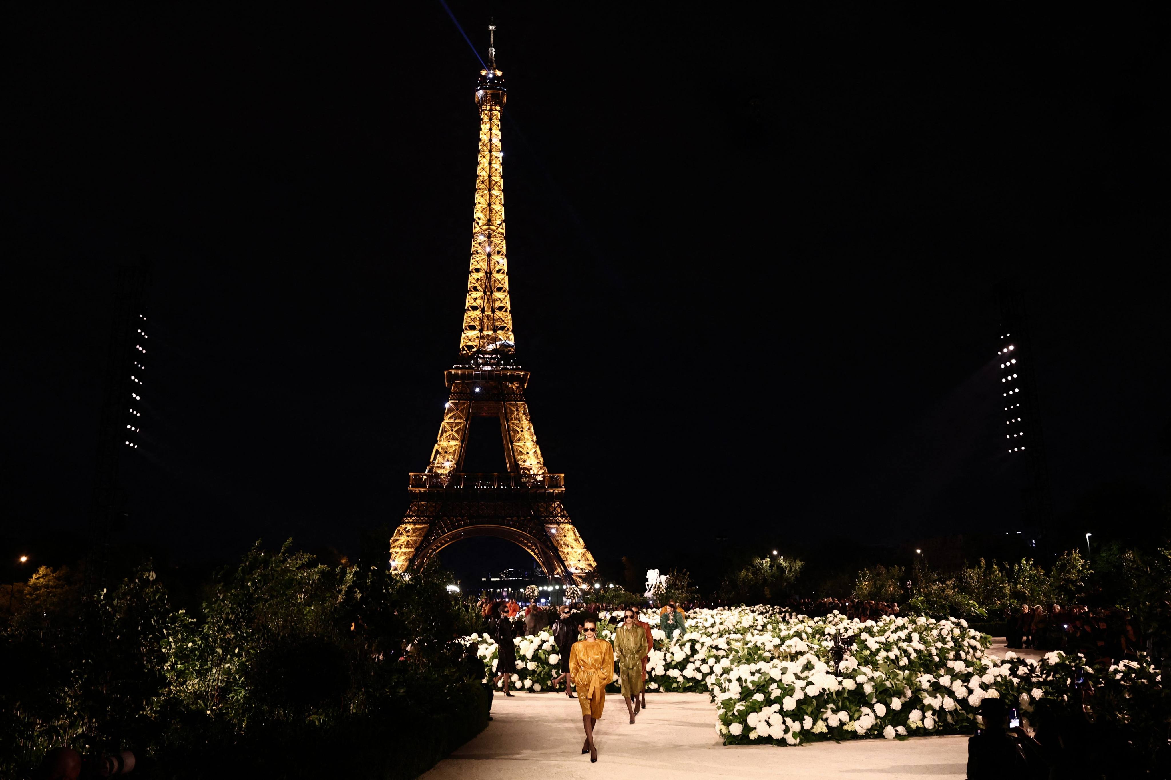 The breathtaking set of the Saint Laurent spring/summer 2026 show in Paris. Photo: AFP