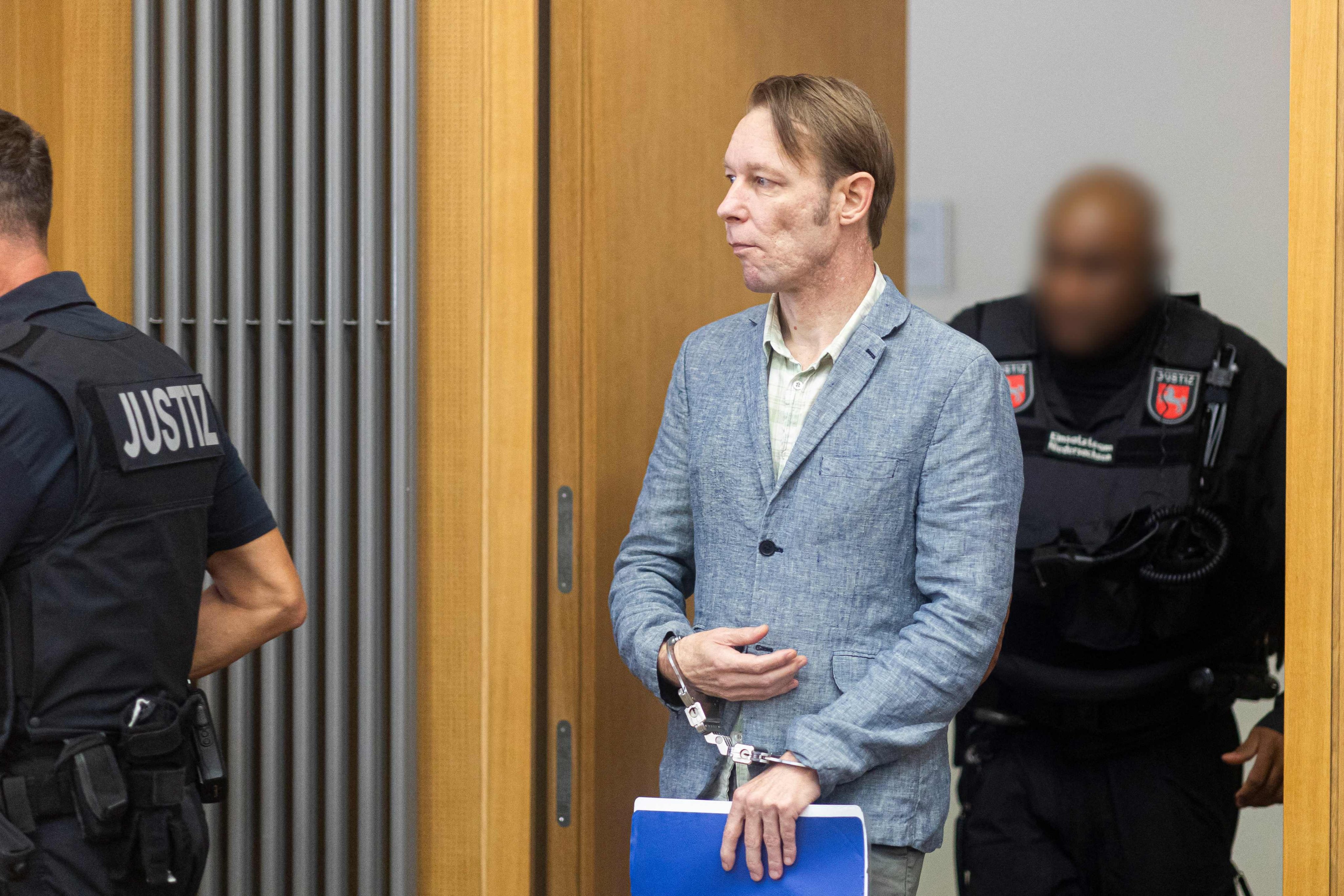 Christian Brueckner at his trial in Braunschweig, Germany on September 5, 2024. Brueckner, the top suspect in the 2007 disappearance of British toddler Madeleine McCann, was freed from a German prison on September 17. Photo: AFP