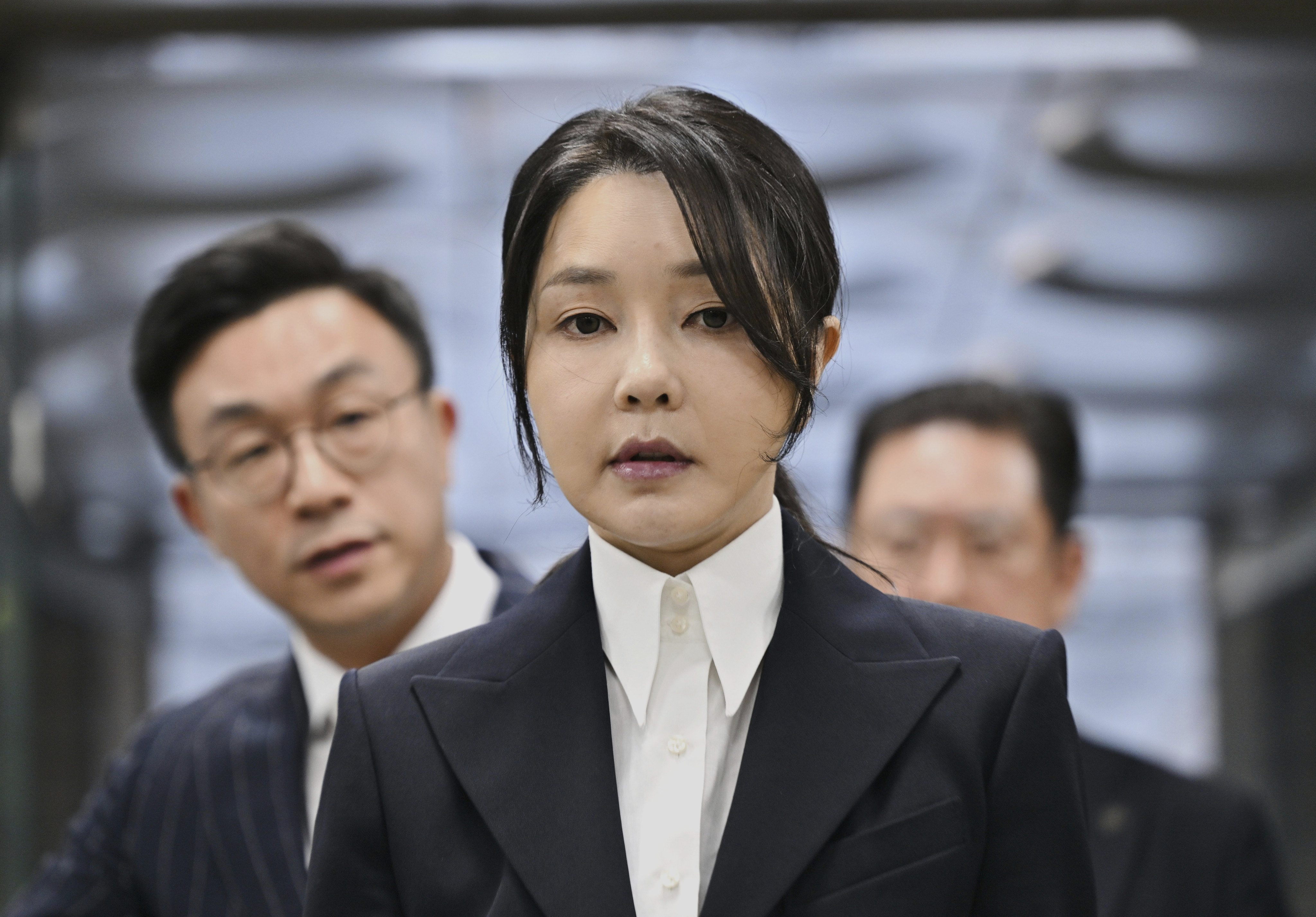South Korea’s former first lady Kim Keon-hee, wife of ex-president Yoon Suk-yeol, arrives to attend a court hearing in Seoul in August. Photo: AP