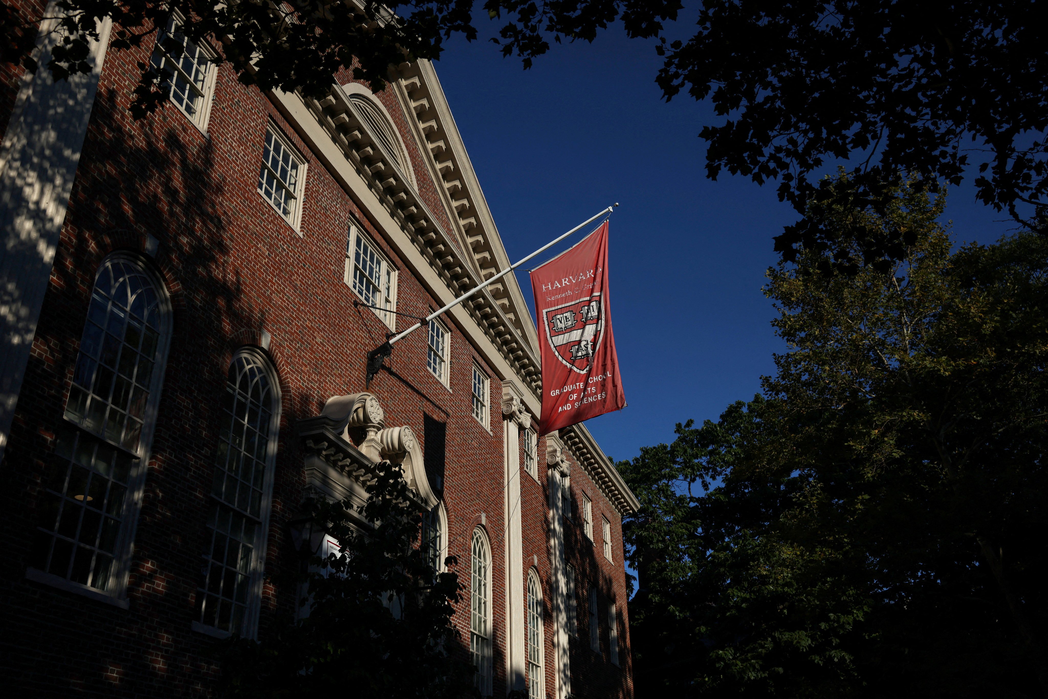 A flag hangs on campus at Harvard University in Cambridge, Massachusetts, on September 4. Photo: Reuters