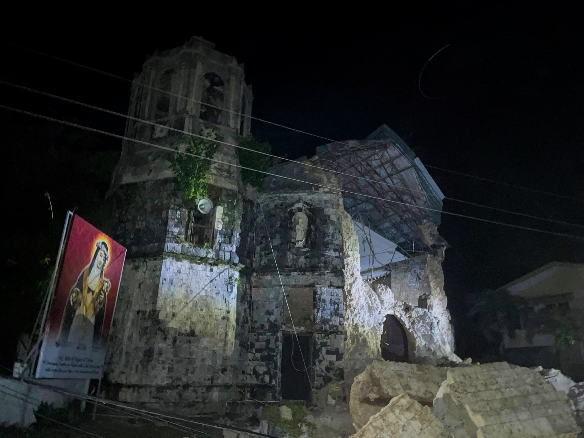 A centuries-old church is  damaged in an earthquake in Cebu in the Philippines on Tuesday. Photo: Xinhua