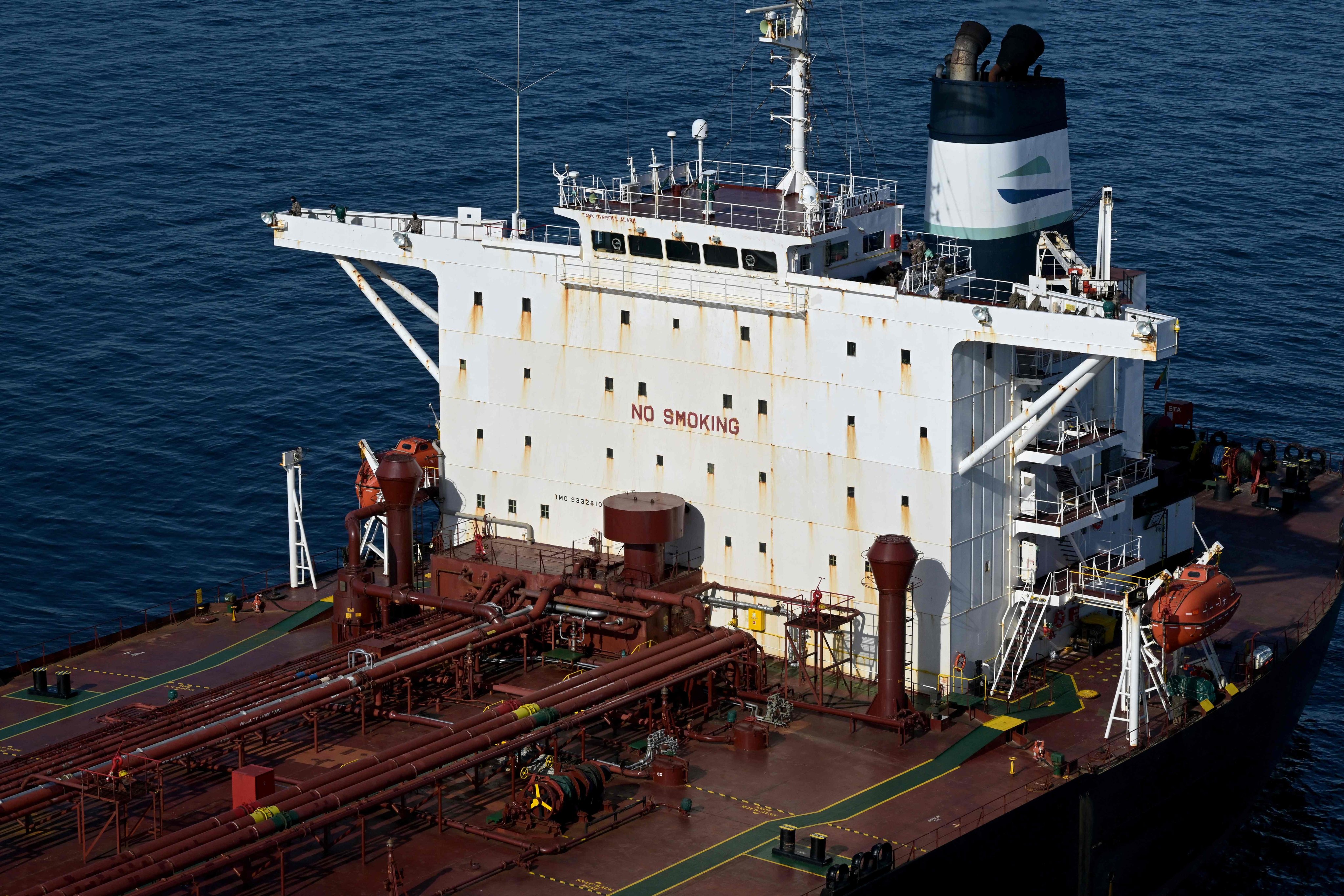 The Boracay, a tanker from Russia’s ‘shadow fleet’ off France’s coast on Wednesday. The ship passed through Danish waters when drones caused multiple disruptions last week. Photo: AFP