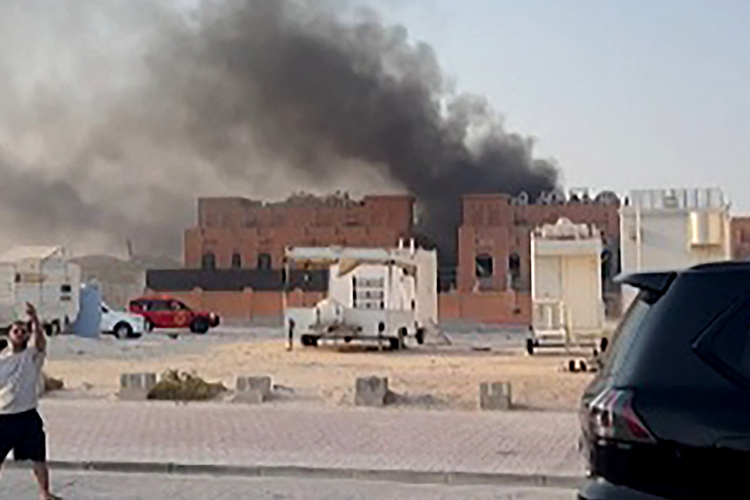 Smoke billows after explosions in Qatar’s capital Doha in September. Photo: AFP
