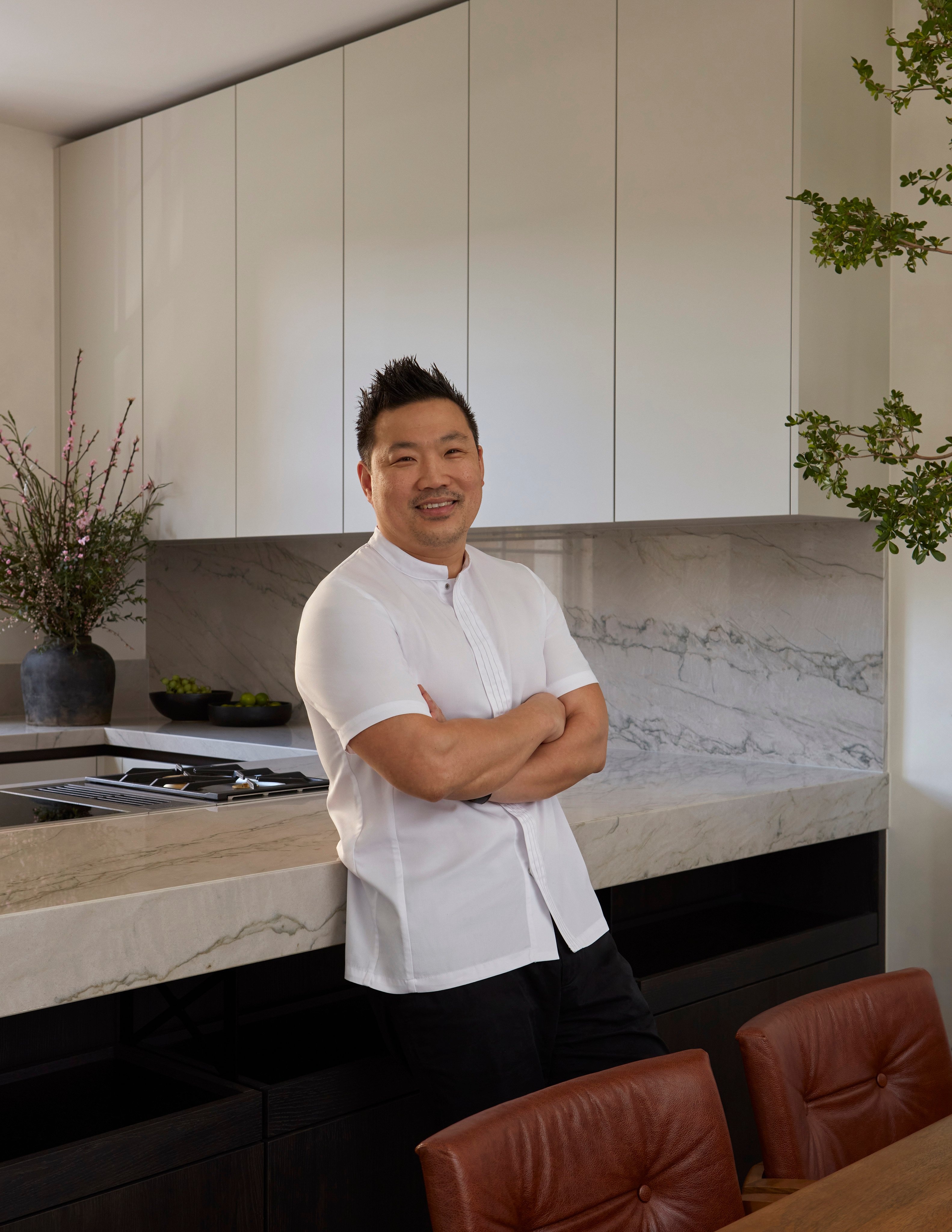 Andrew Wong poses in his home kitchen, the setting for his new YouTube cooking series, where he provides home cooks with the essential skills of Chinese cooking. Photo: A.Wong