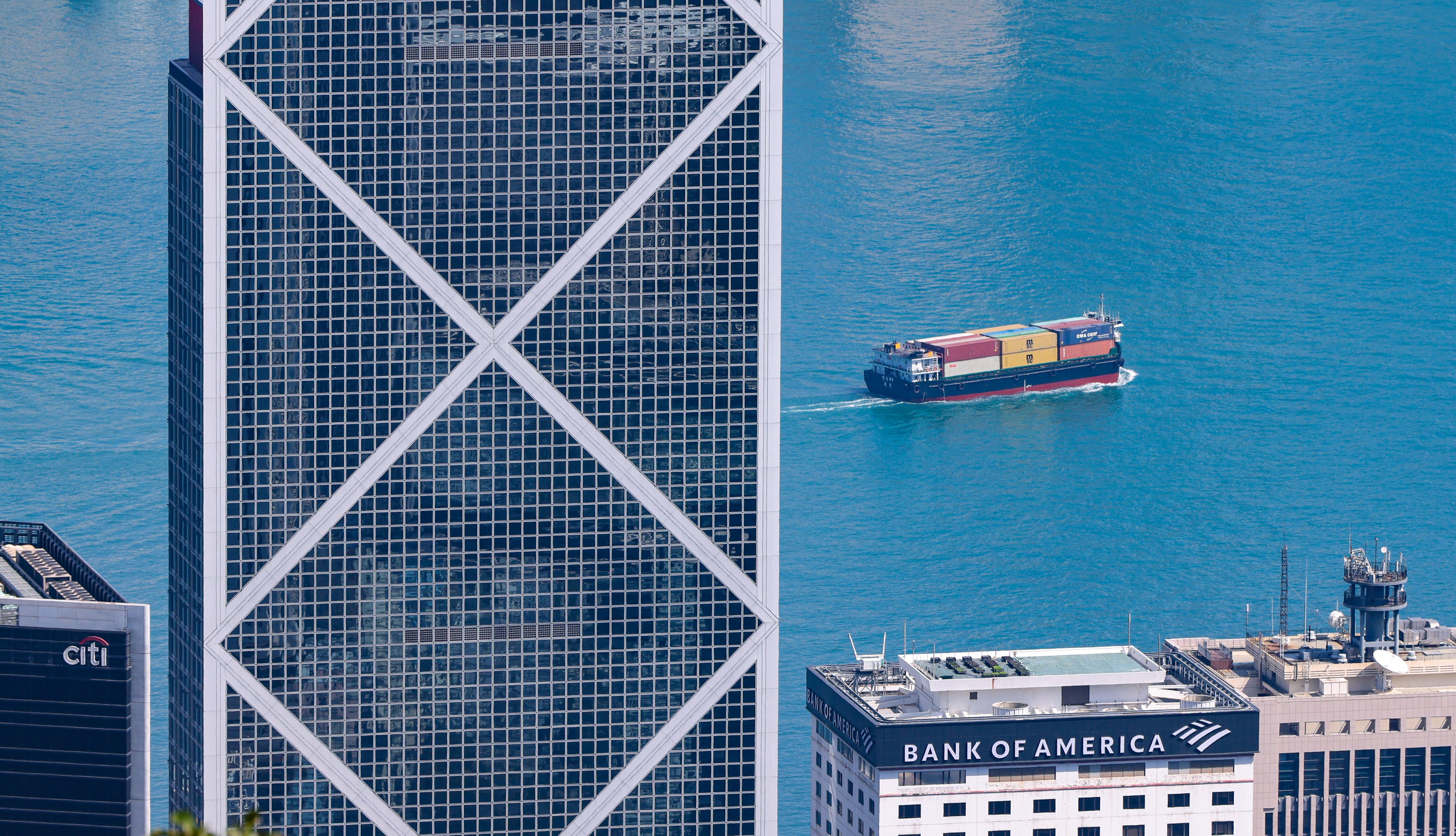 Office towers overlook Victoria Harbour on February 28. Photo: Nora Tam