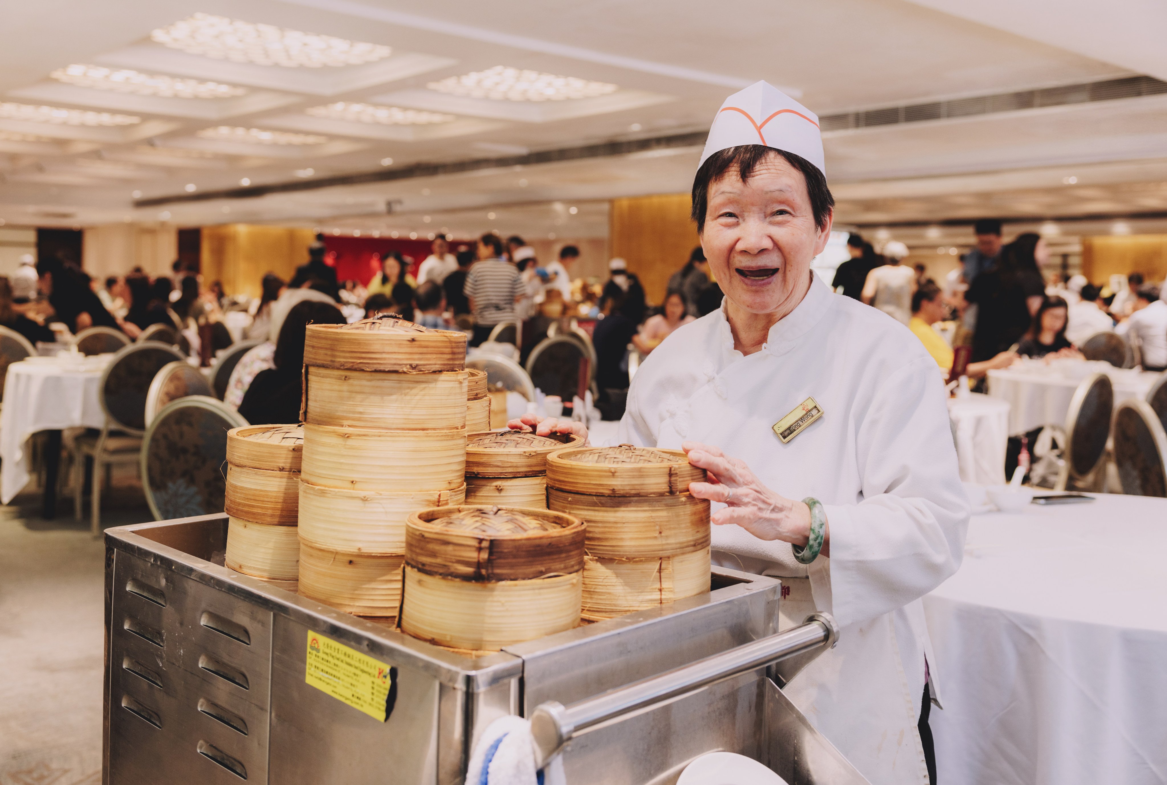 Dim sum cart auntie Wong Yiu-fong has worked at the restaurant for more than two decades. Photo: Jocelyn Tam
