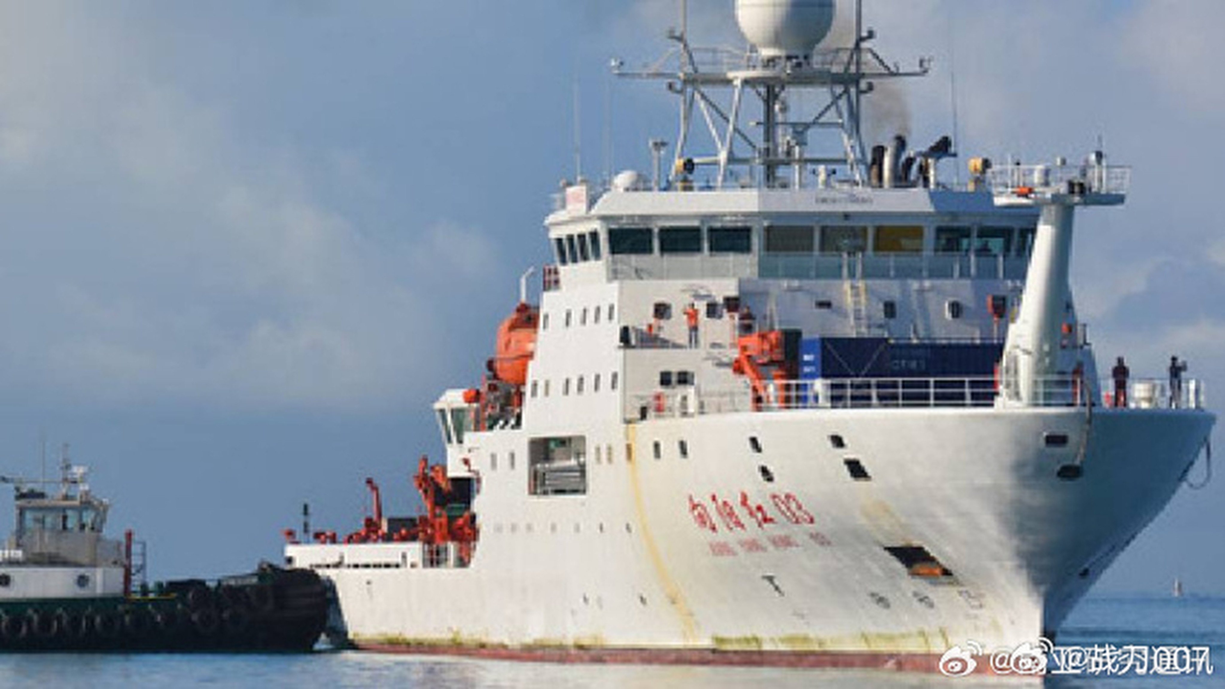 Xiang Yang Hong 3, a Chinese survey ship prepares to sail. A similar vessel, Xiang Yang Hong 22, has reportedly crossed what Japan claims is the median line in the East China Sea in recent days. Photo: Weibo/战刀007