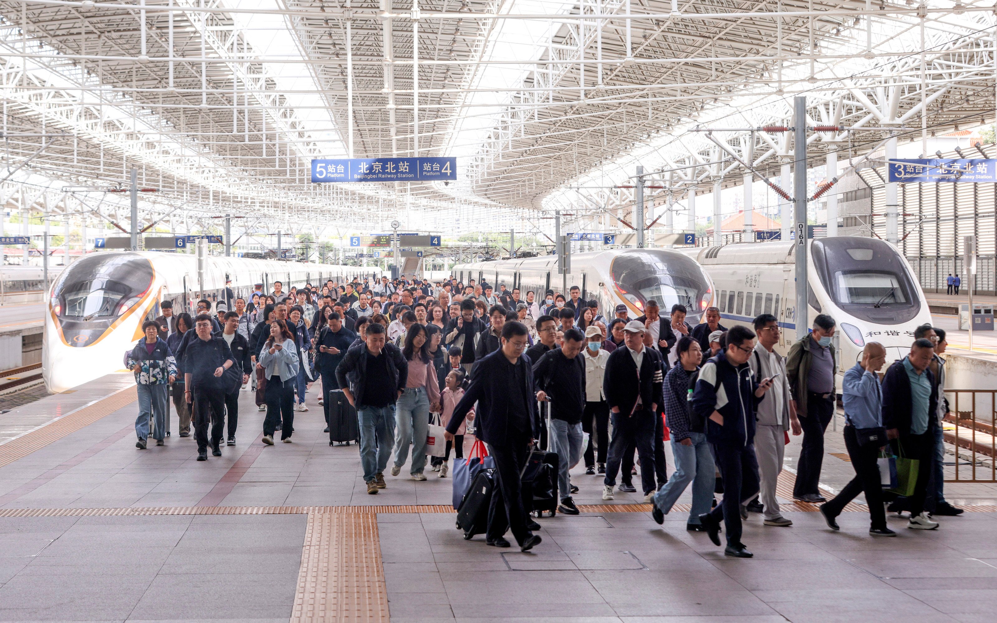 On the first day of an extended “super golden week” holiday, China’s travellers have already broken records. Photo: China News Service via Getty Images
