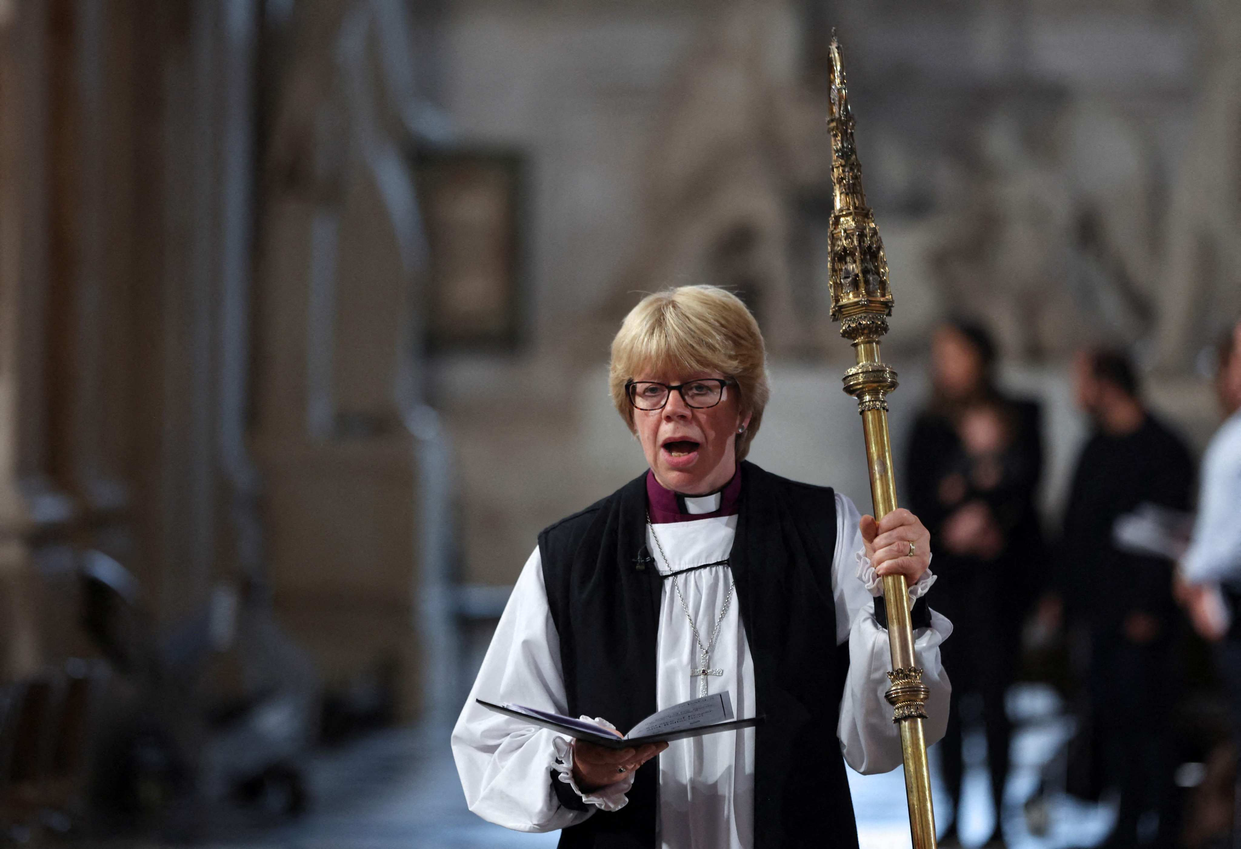 The Bishop of London, Sarah Mullally attends a Service of Prayer and Reflection for Britain’s Queen Elizabeth II in London on September 9, 2022, a day after her death at the age of 96. Photo: AFP