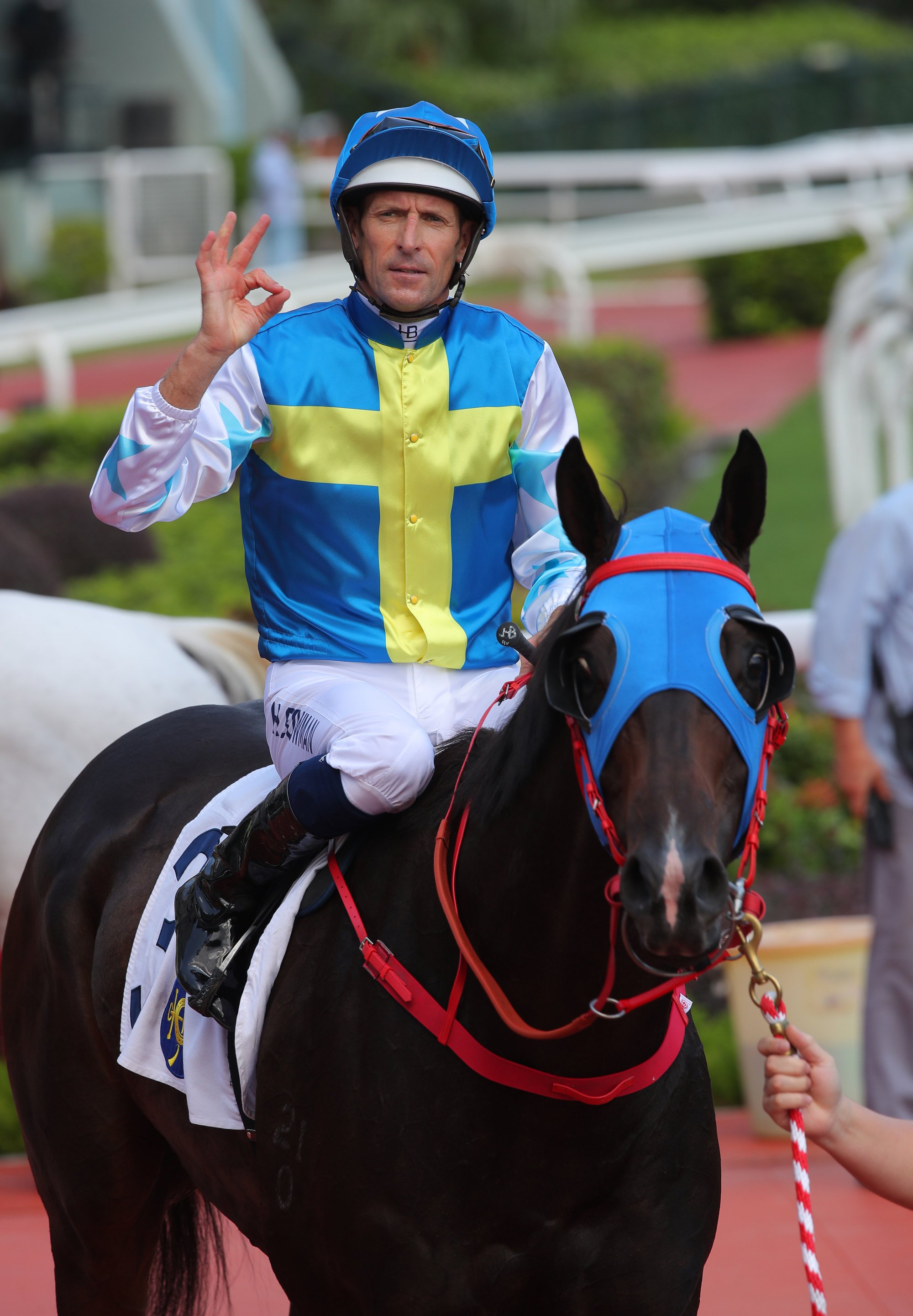 Hugh Bowman and Aurora Patch return victorious at Sha Tin on Wednesday.