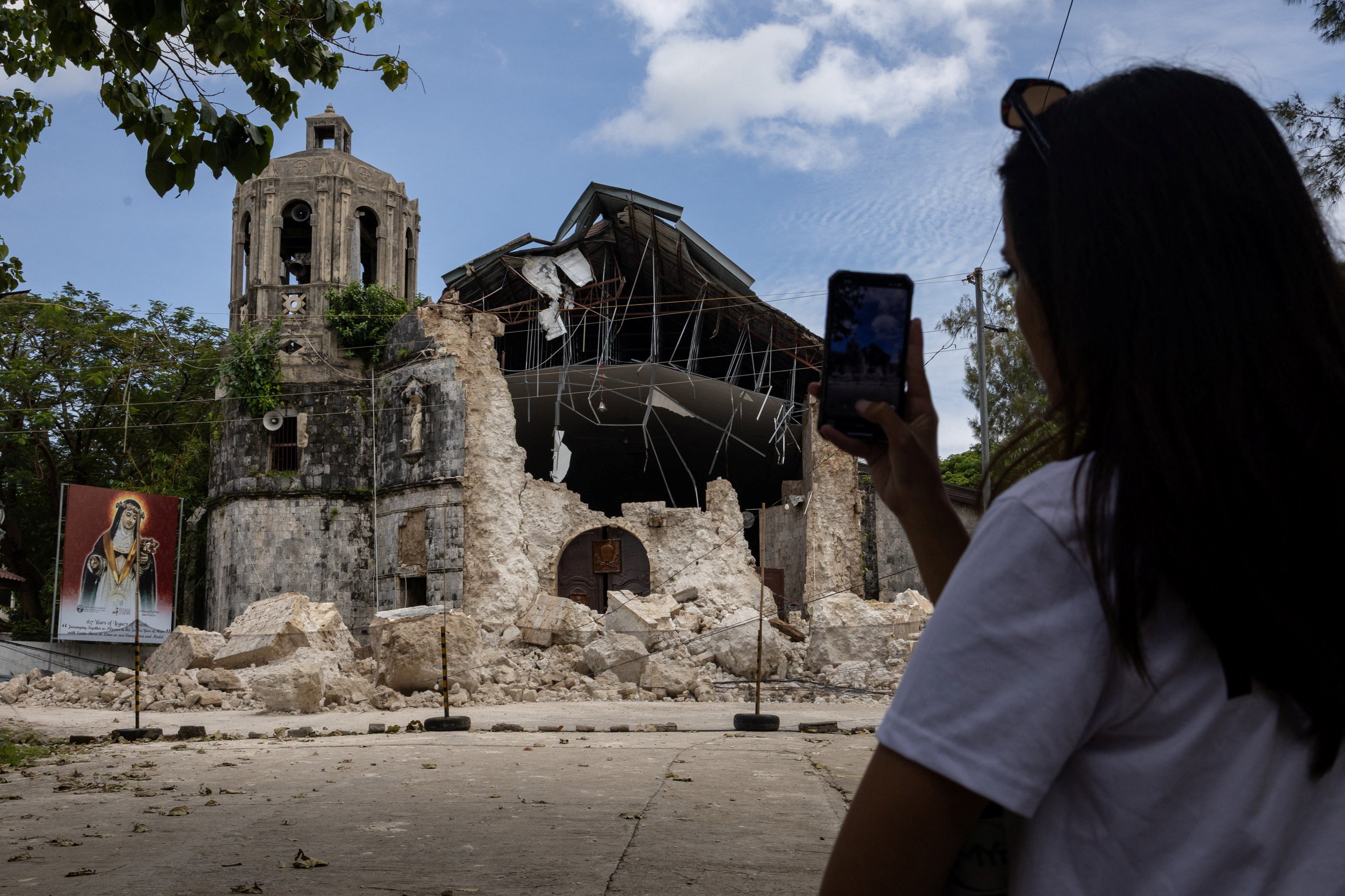 The century-old Daanbantayan Church in Cebu damaged by a magnitude 6.9 earthquake in Daanbantayan. Photo: Reuters