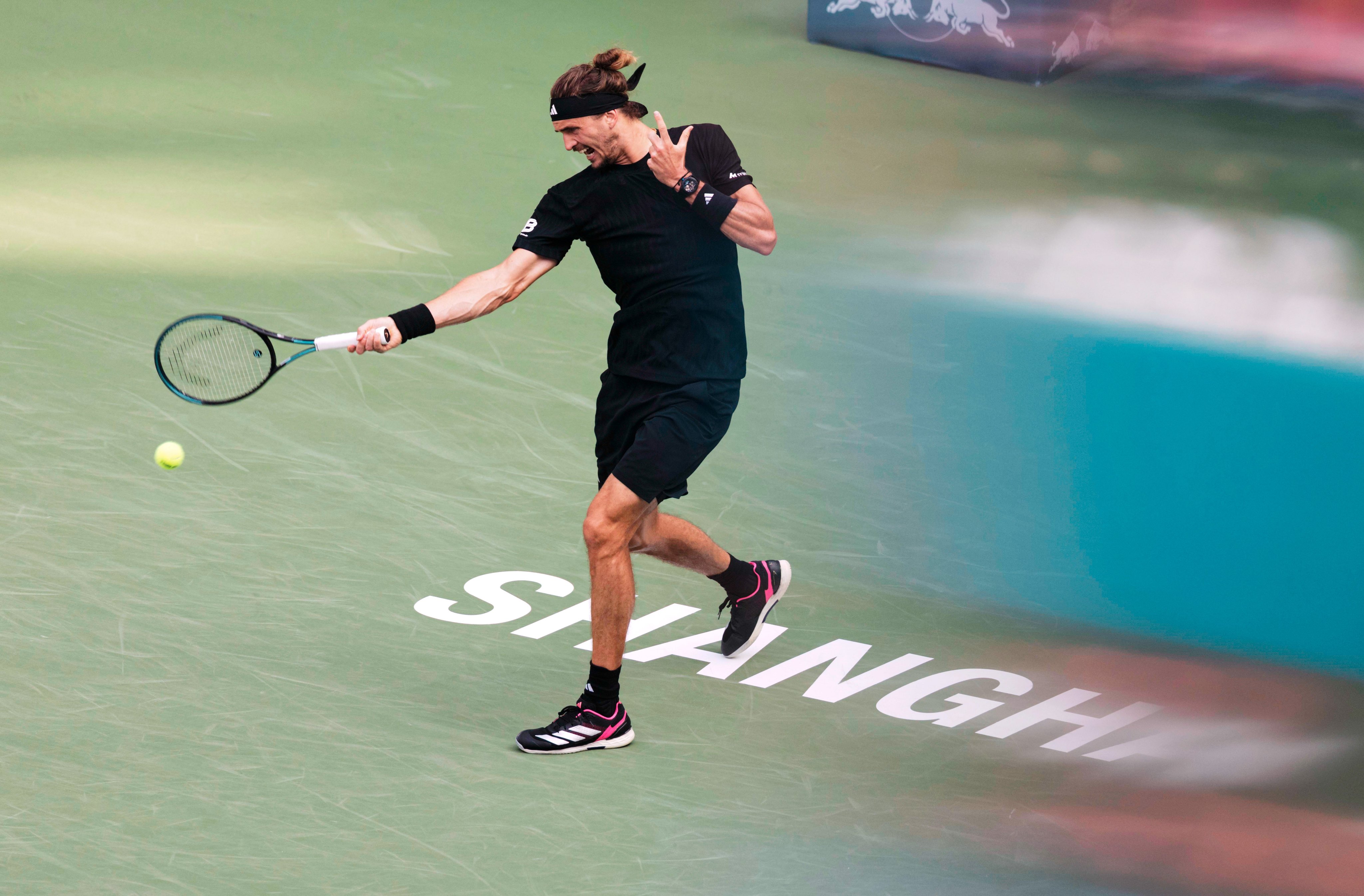 World No 3 Alexander Zverev of Germany, seen here beating Valentin Royer of France at the Shanghai Masters, says authorities “want Jannik and Carlos to do well”. Photo: EPA