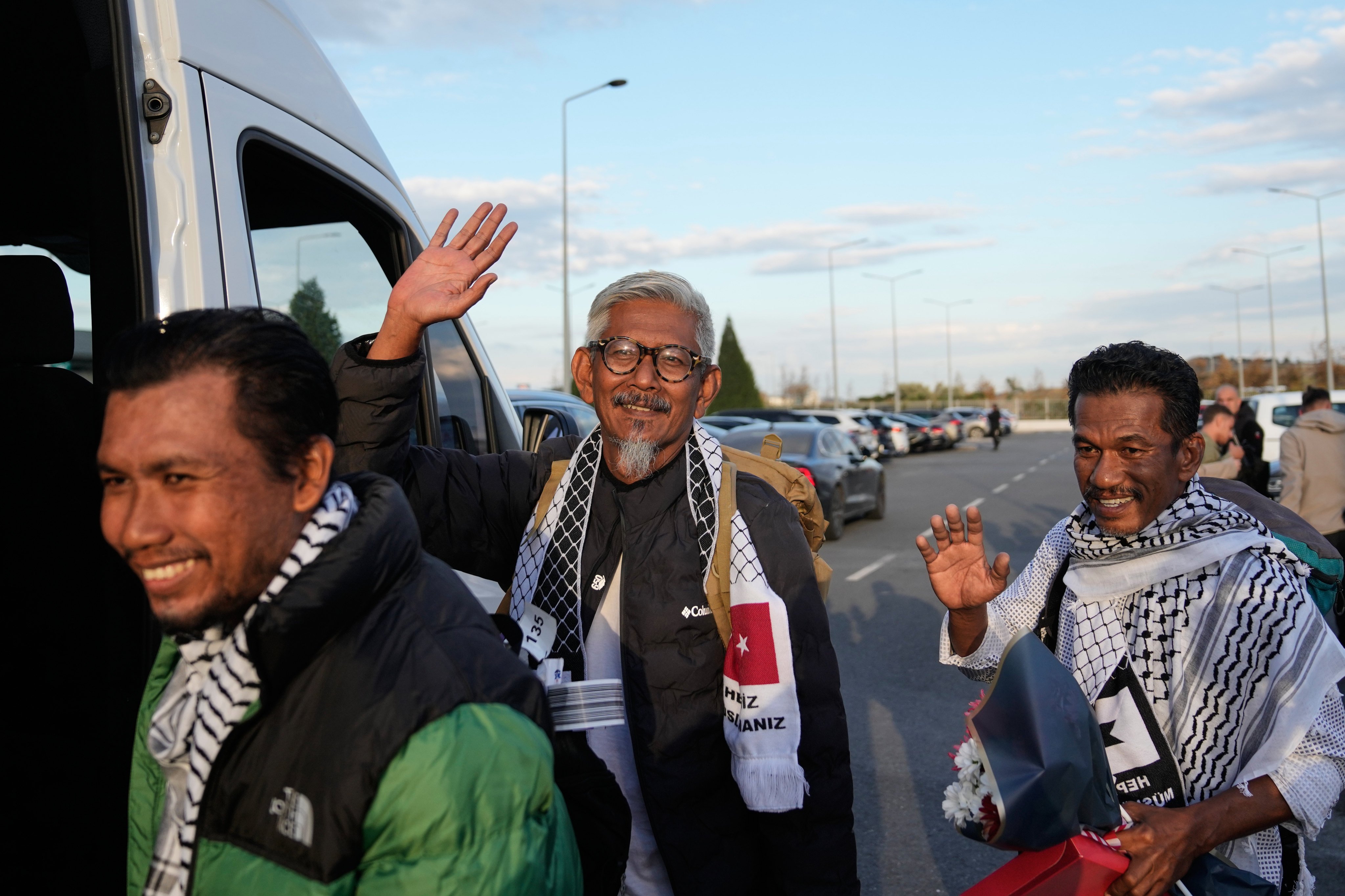 Malaysian activists who have tried to deliver aid to Gaza via an international flotilla mission arrive in Istanbul on Saturday. Photo: AP
