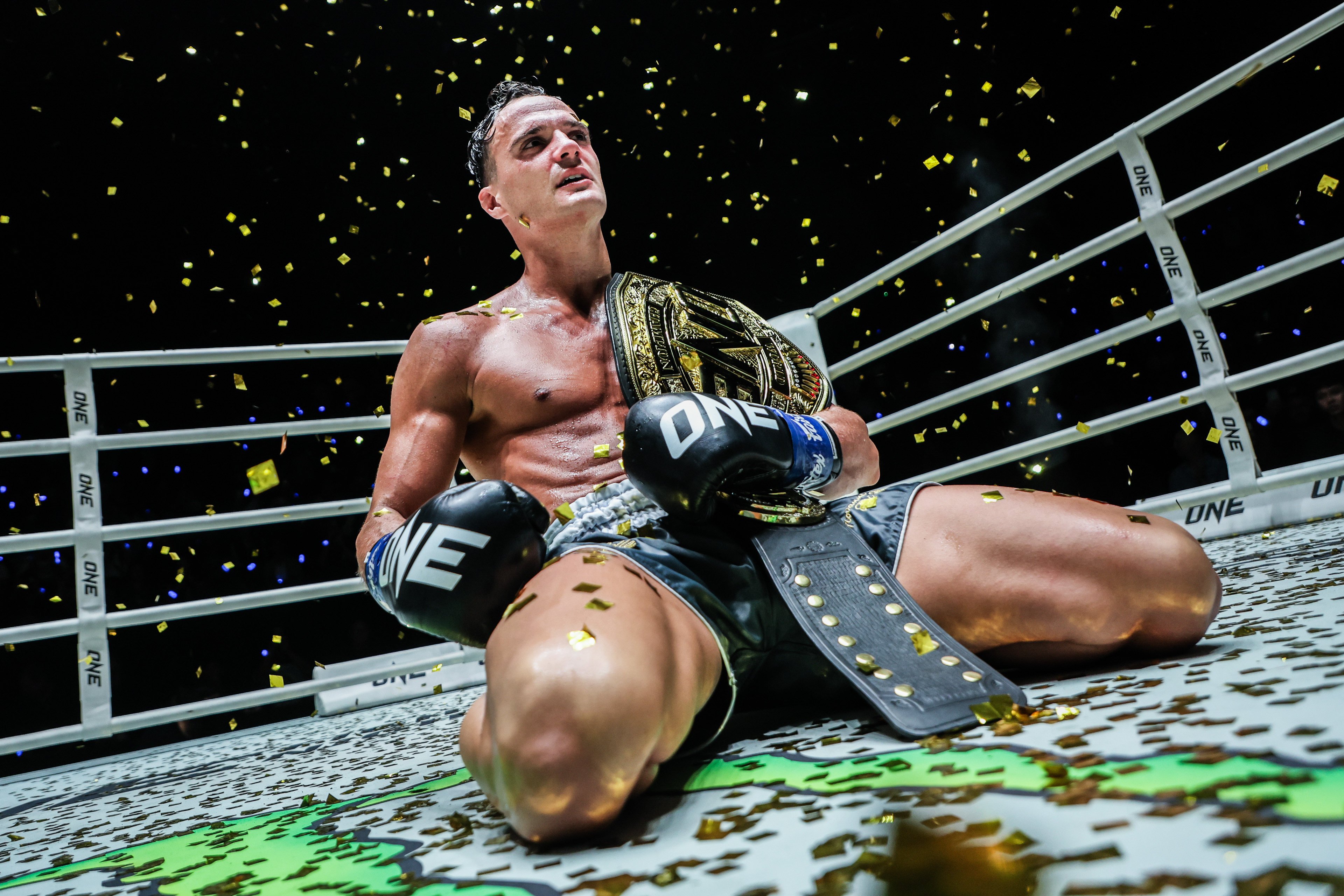Jonathan Di Bella eyes next challenger after retaining ONE strawweight kickboxing title against Prajanchai at ONE Fight Night 36. Photo: ONE Championship