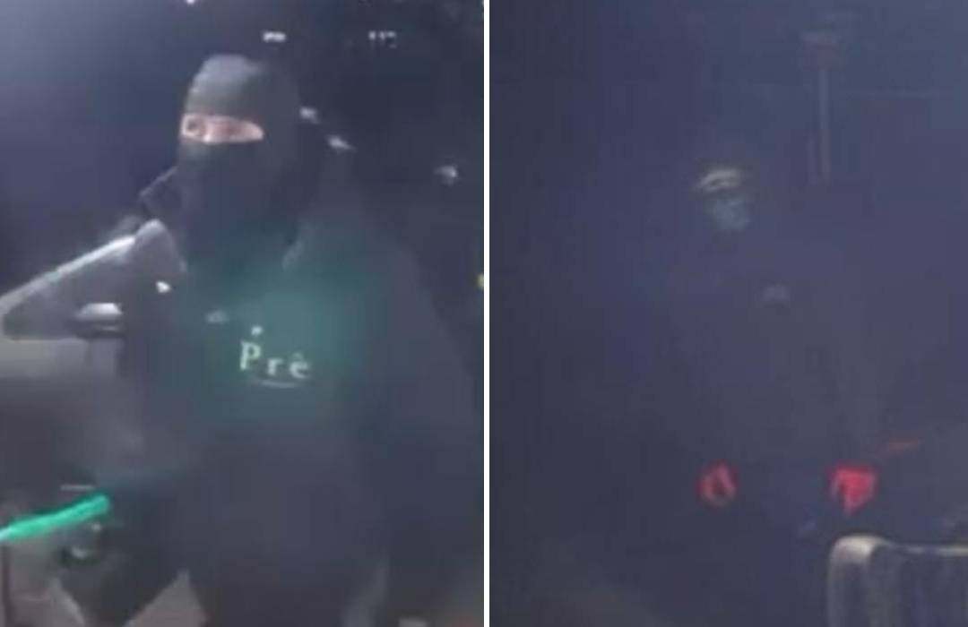Sussex Police shared images of masked men dressed in dark clothing and appealed for help from the public to identify them. Photo: Sussex Police via dpa