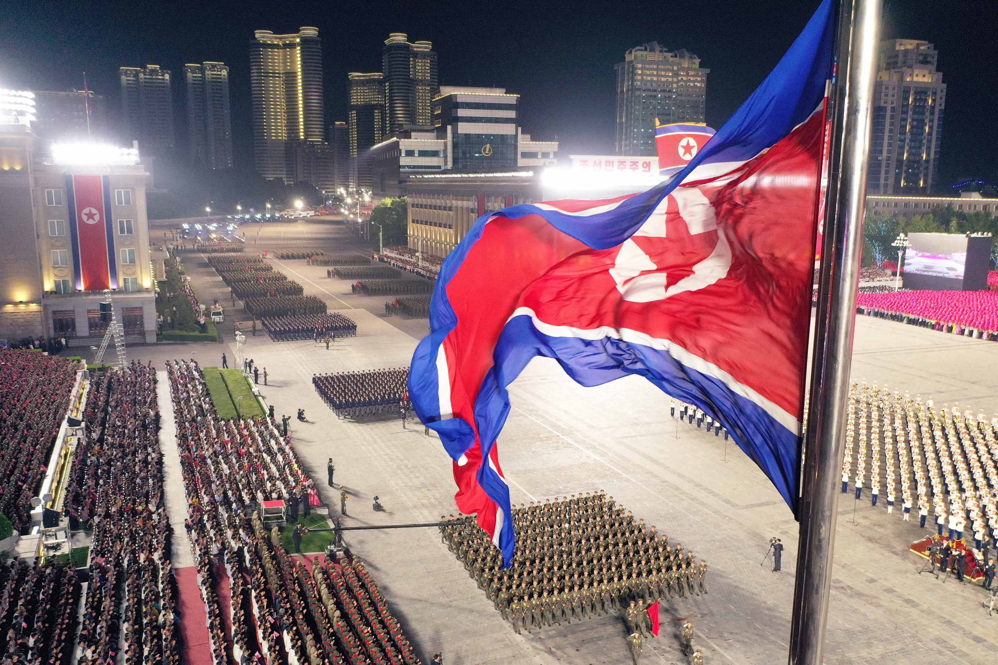 A previous military parade held in Pyongyang to mark the 75th founding anniversary of North Korea in 2023. Photo: KCNA/Yonhap/dpa