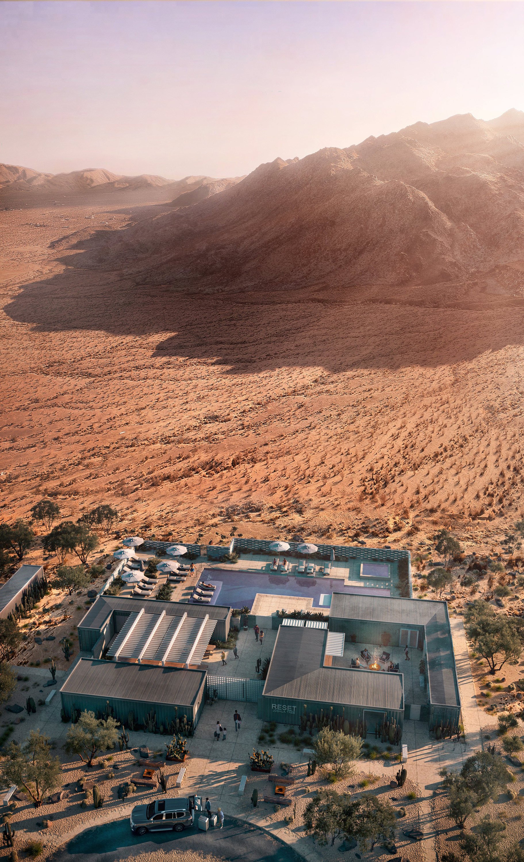 The Reset hotel near the Joshua Tree National Park in the US was built to give the impression of a settlement on Mars. Photo: TNS
