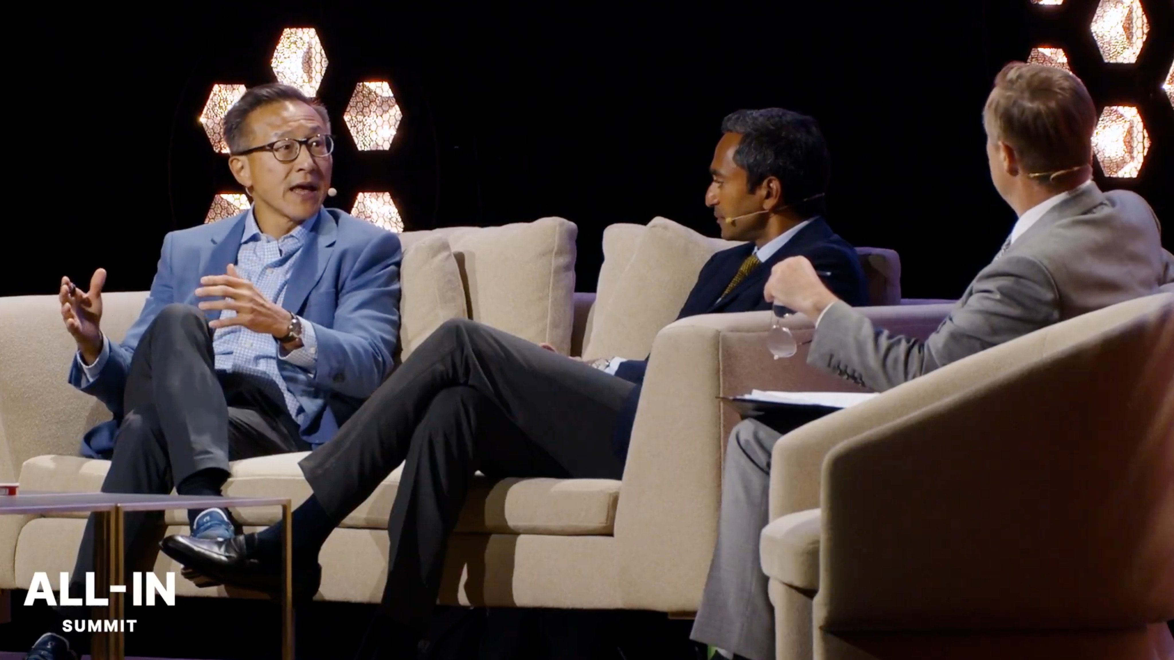 Alibaba Group chairman Joe Tsai (left) seen during the All-In podcast. Photo: Handout