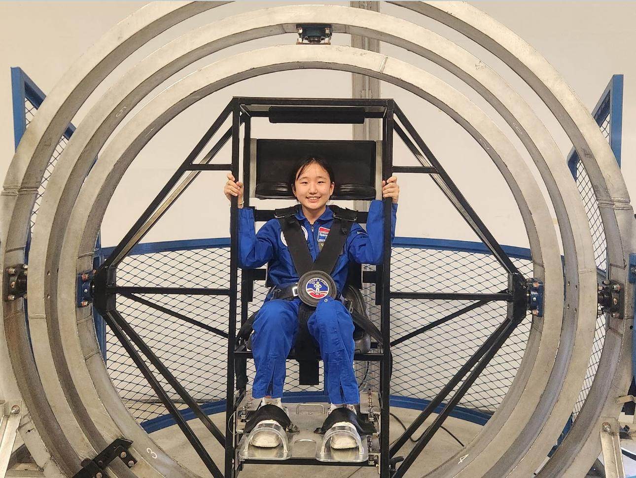 Annabel Su was excited to undergo astronaut training during her time in the YF Life Jr Space Camp Programme. Photo: Handout