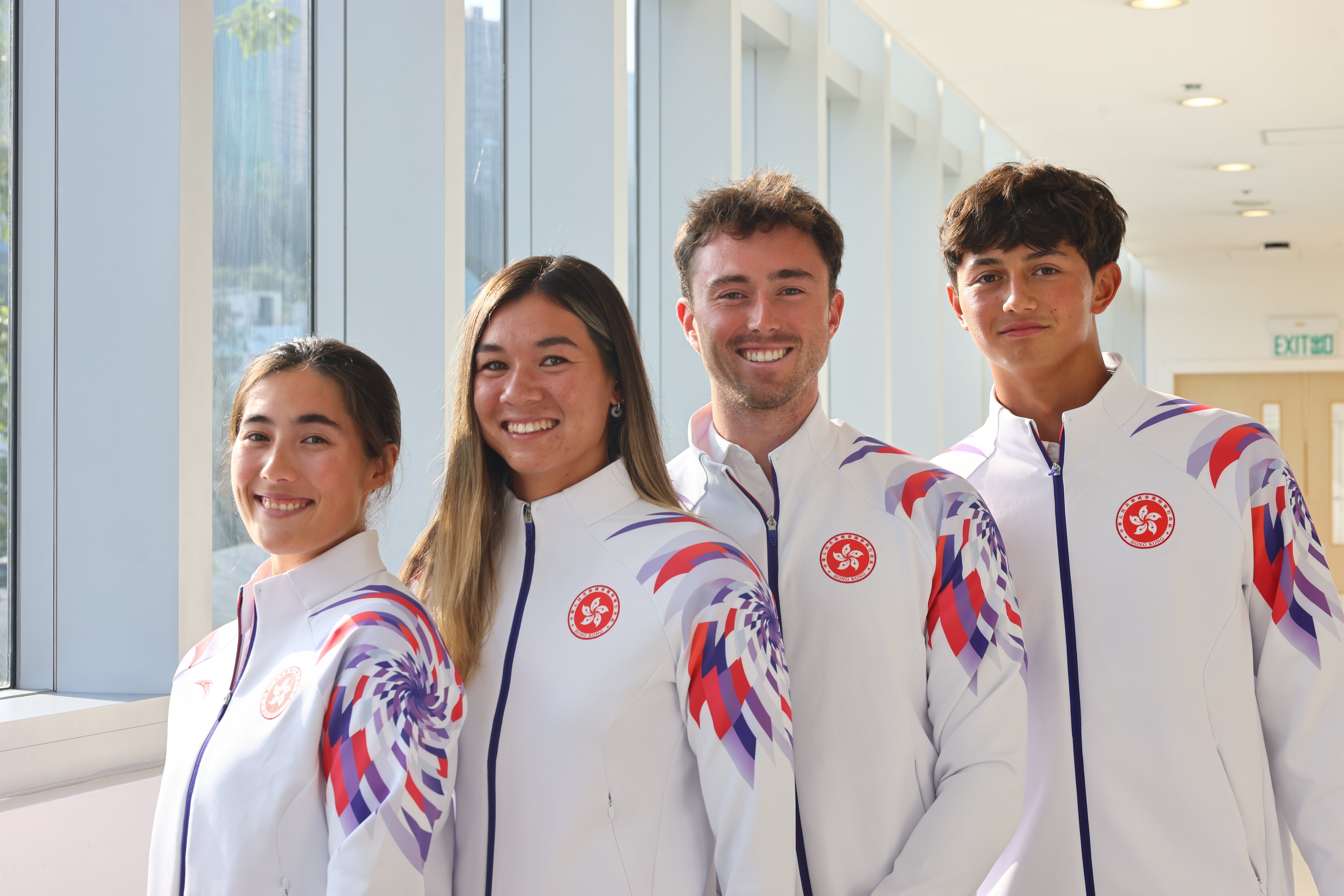 (From left) Nancy Highfield, Stephanie Norton, Nicholas Halliday and Peter Jessop at Hong Kong Sports Institute on Wednesday. Photo: Dickson Lee