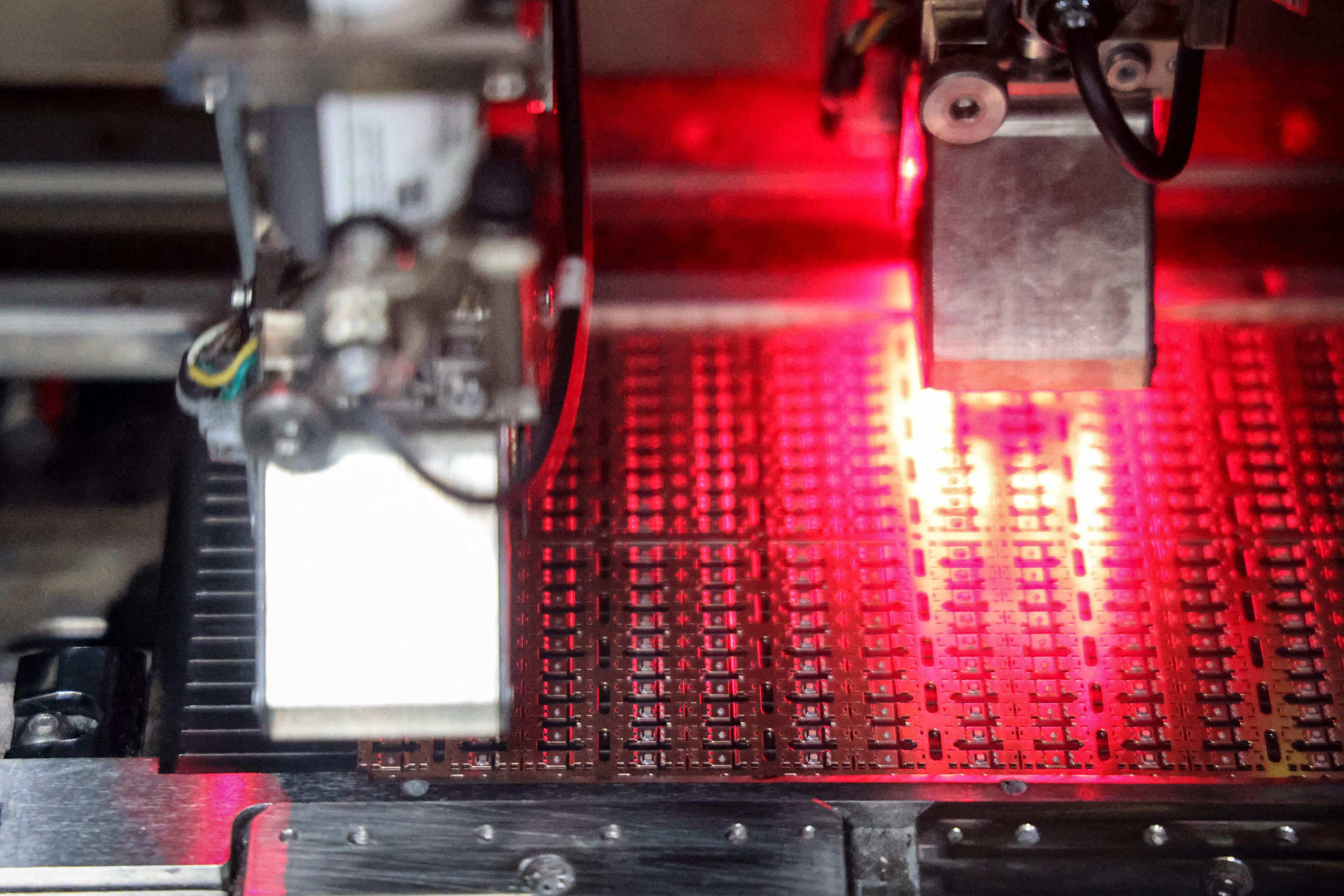 Semiconductor chips under process at a factory in Binzhou, in eastern China’s Shandong province. Photo: AFP
