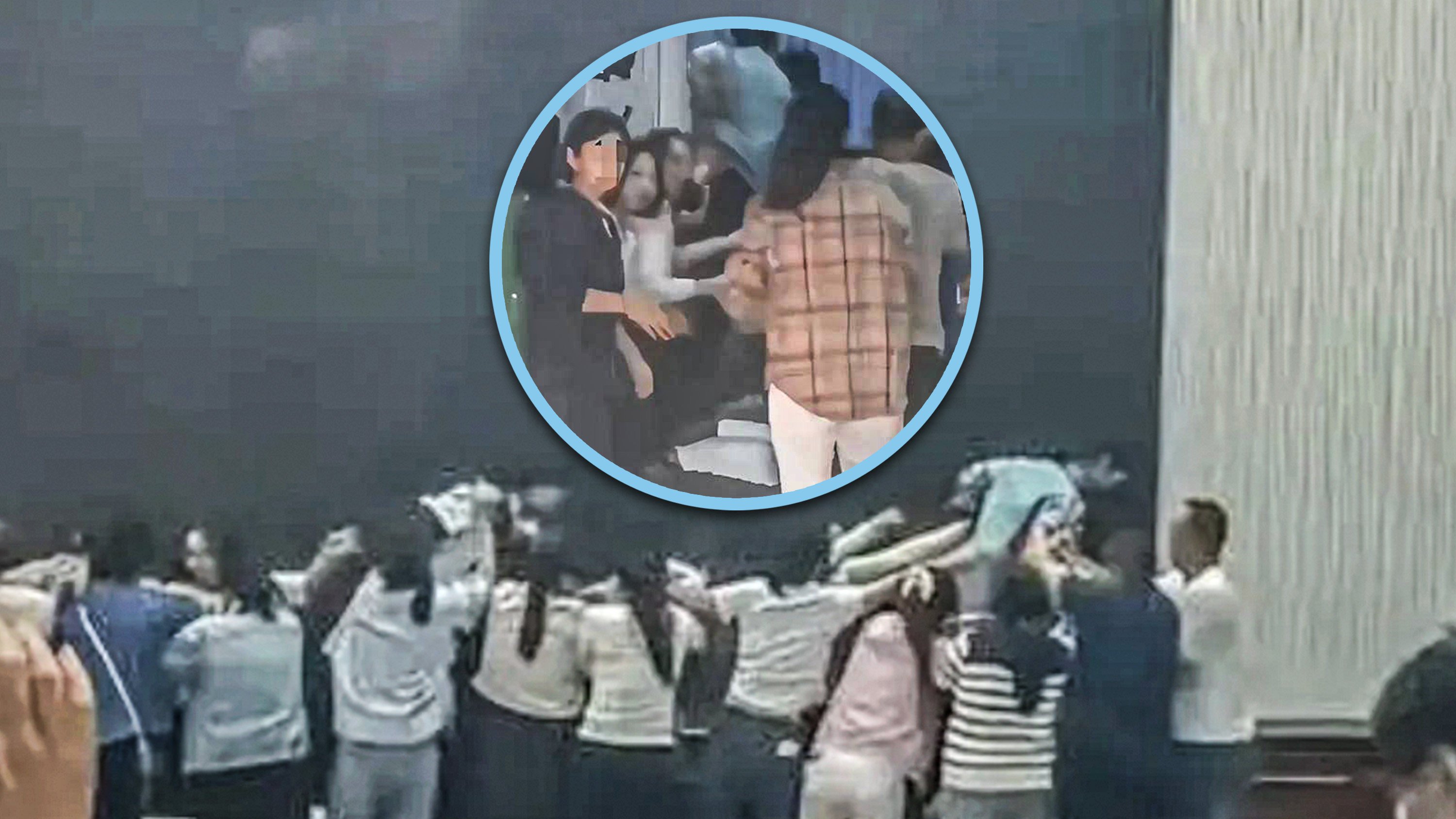 A secondary school in China is in trouble with the authorities after parents formed a bizarre “human bridge” for students to clamber over in a so called  “guilt education” exercise. Photo: SCMP composite/QQ.com