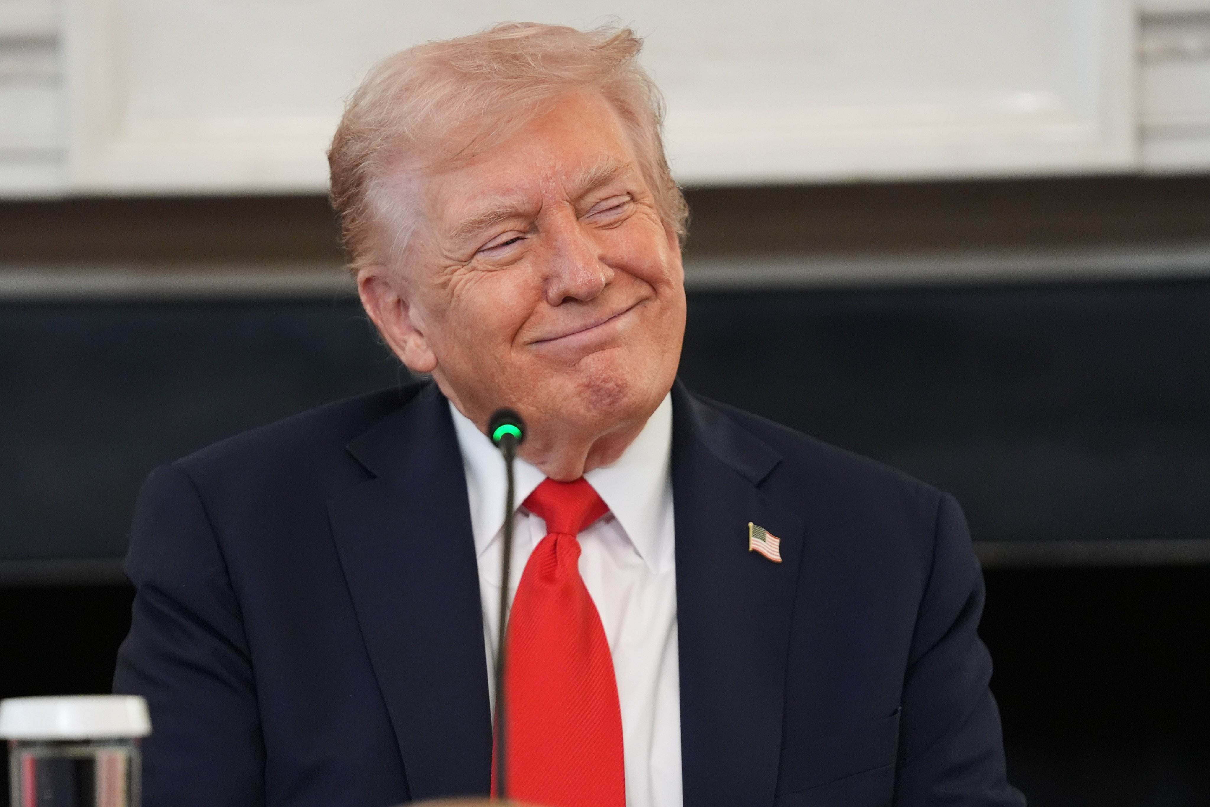 US President Donald Trump takes part in an event at the White House on Wednesday. Photo: AP