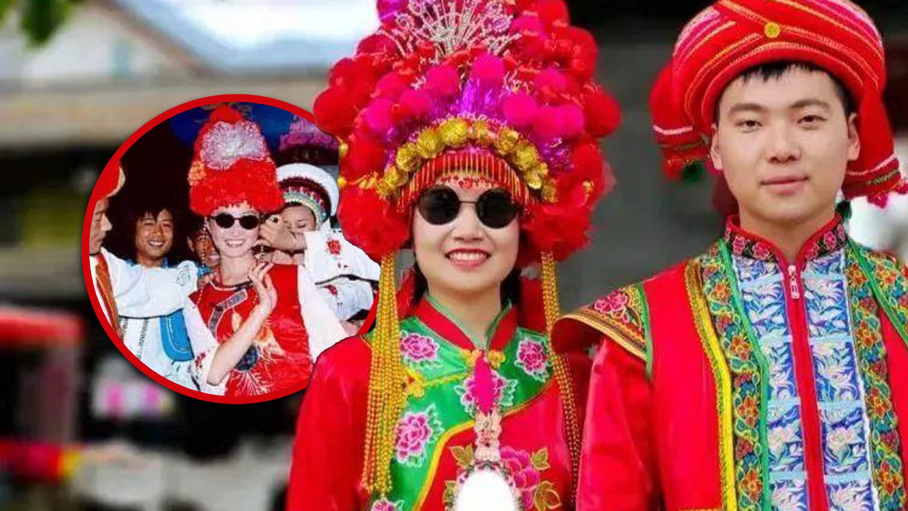 Find out why brides from China’s Bai ethnic minority traditionally wear sunglasses on their wedding day. Photo: SCMP composite/Zhihu