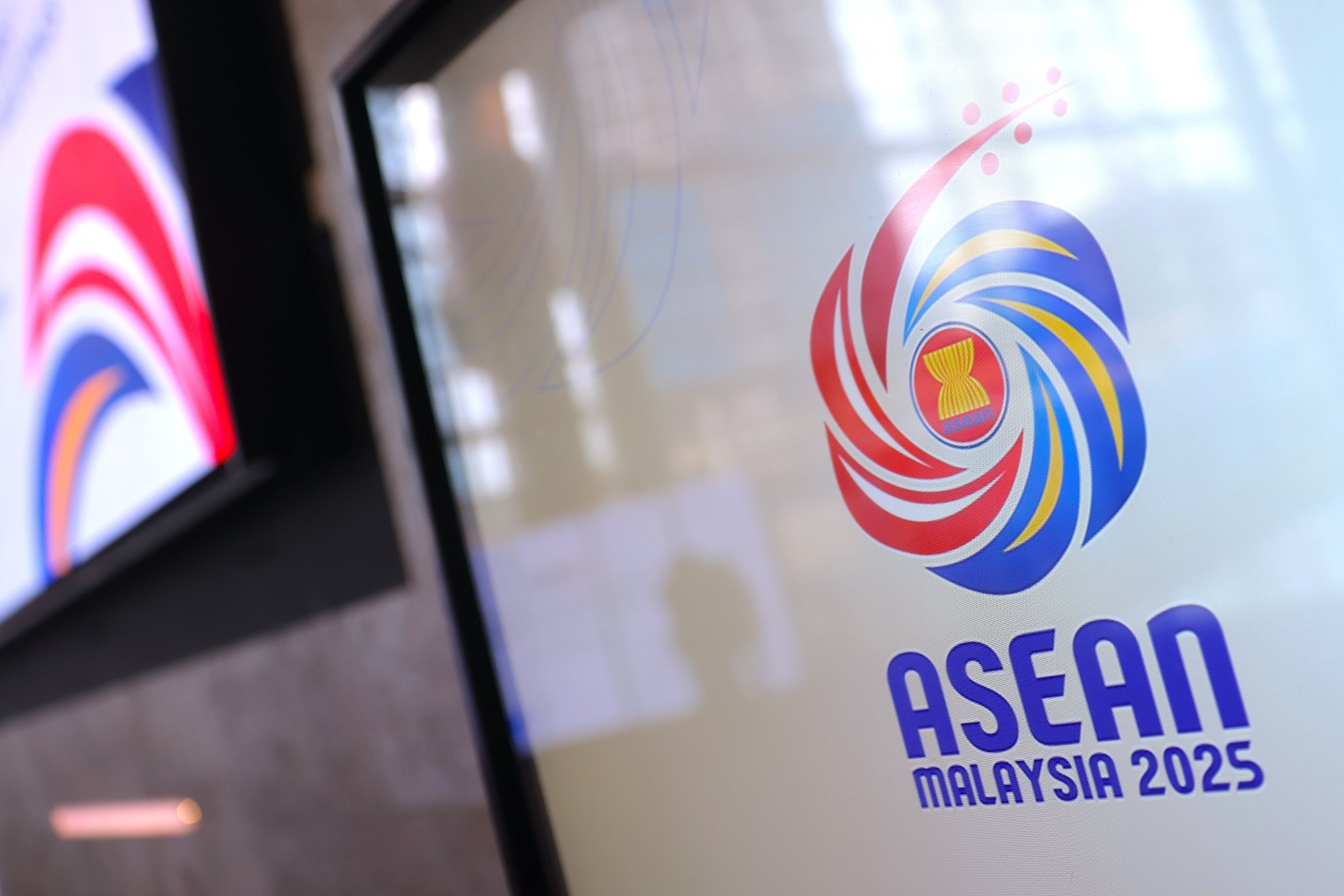 An Asean logo is displayed on a screen during the 57th Asean Economic Ministers’ Meeting in Kuala Lumpur, Malaysia, last month. Photo: EPA An Asean logo is displayed on a screen during the 57th Asean Economic Ministers’ Meeting in Kuala Lumpur, Malaysia, last month. Photo: EPA