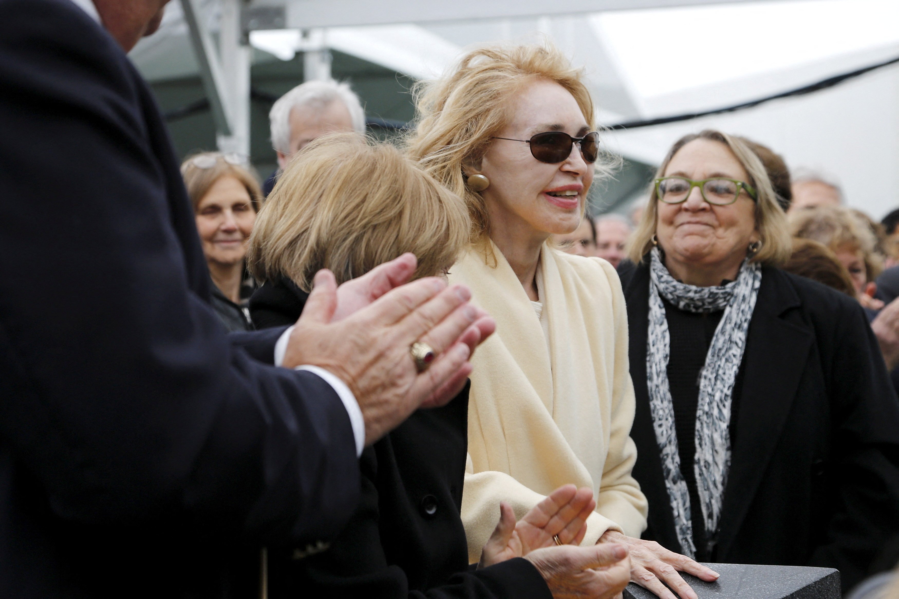 Joan Kennedy, first wife of late former US senator Ted Kennedy, gets a standing ovation as she is recognised at the dedication ceremony for the Edward M. Kennedy Institute for the United States Senate in Boston in March 2015. Photo: Reuters