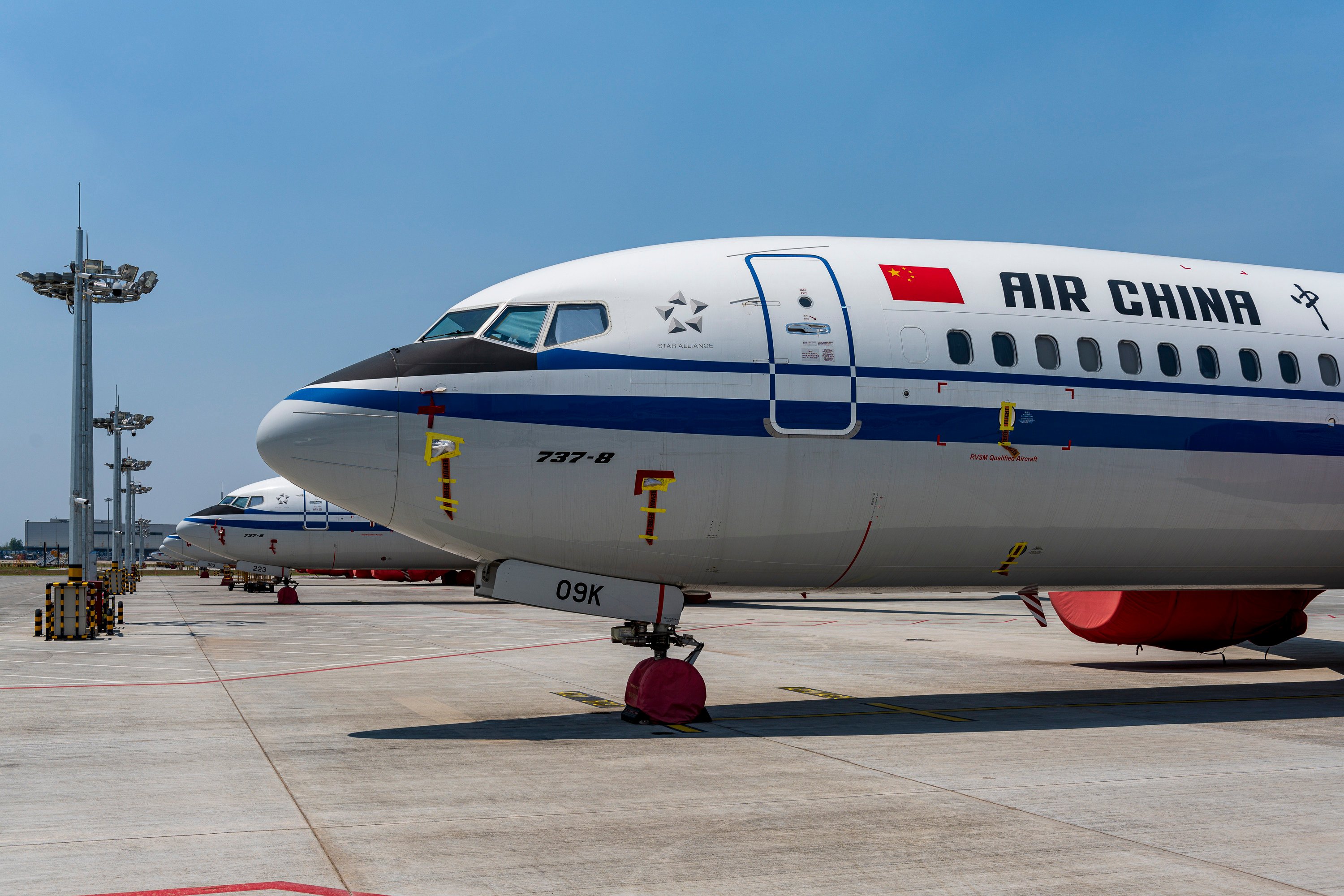 A Boeing 737 Max jet plane of Air China is parked at the Beijing Capital International Airport in Beijing, in July 2019. Photo: ImagineChina