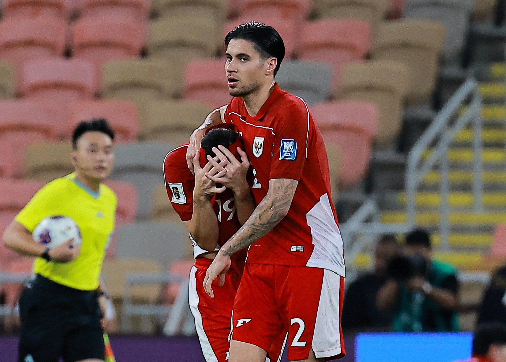 Indonesia’s Kevin Diks (right) and Thom Haye after their 1-0 loss to Iraq in Jeddah, Saudi Arabia, on Saturday. Photo: Reuters
