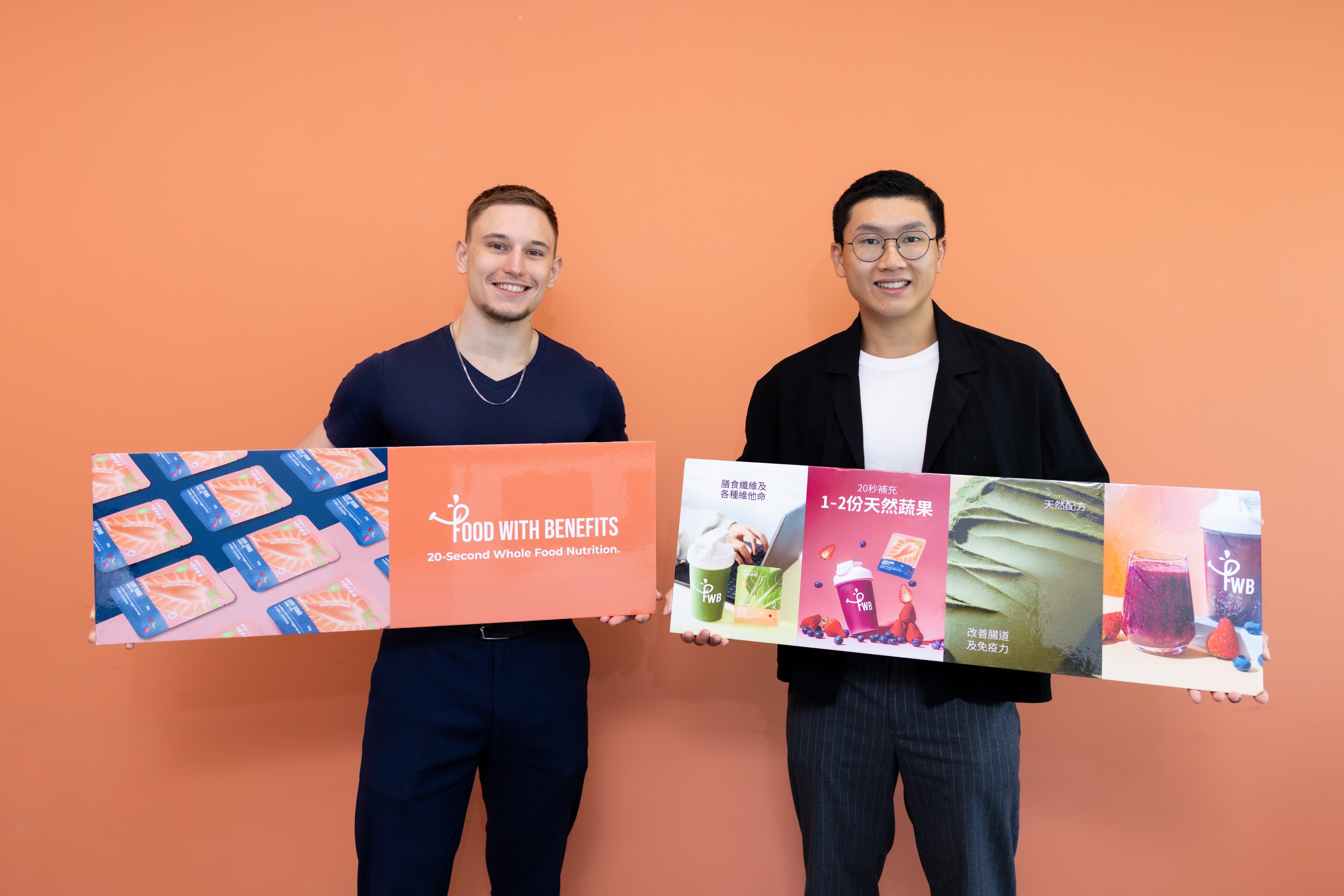 Matey Yordanov (left) and Francis So set up Food With Benefits, which makes sustainable smoothie powders. Photo: Kong Yat-pang