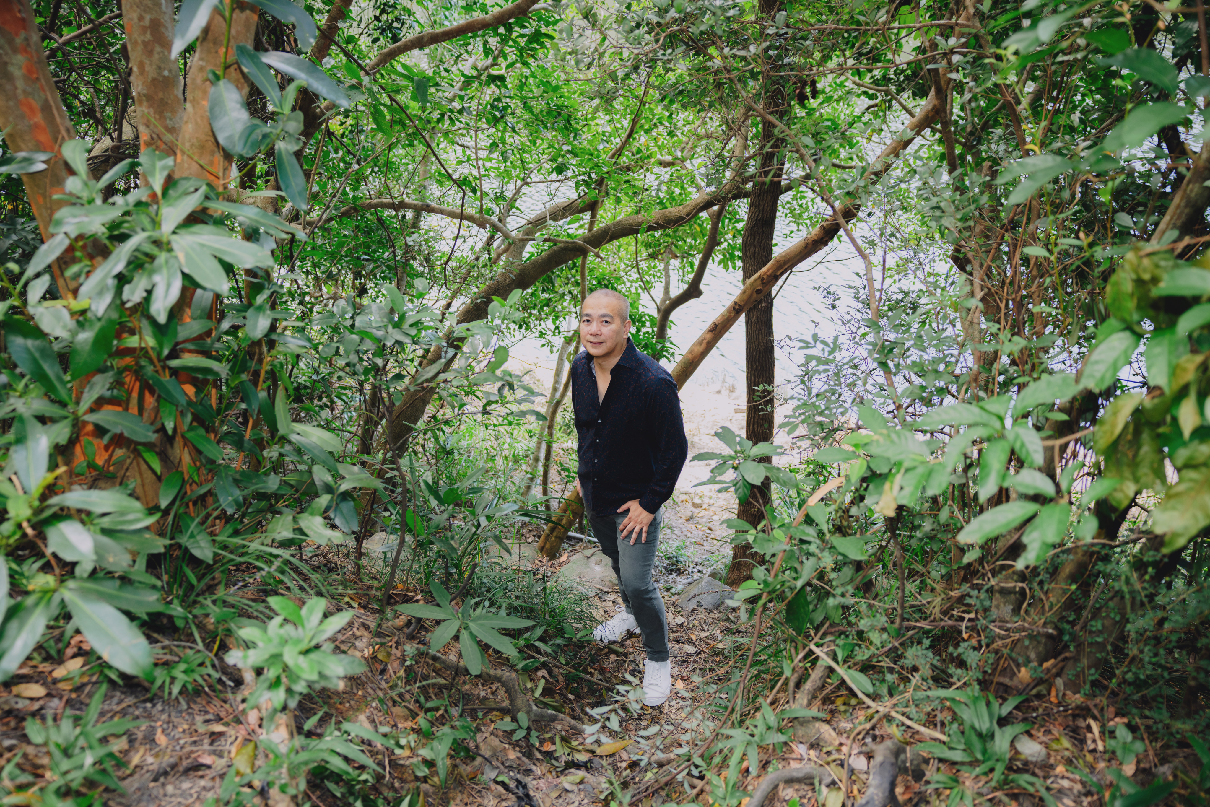 Noel de Guzman, pictured hiking at Pok Fu Lam Reservoir in Hong Kong, says forest walks help fire his creativity. Photo: Jocelyn Tam