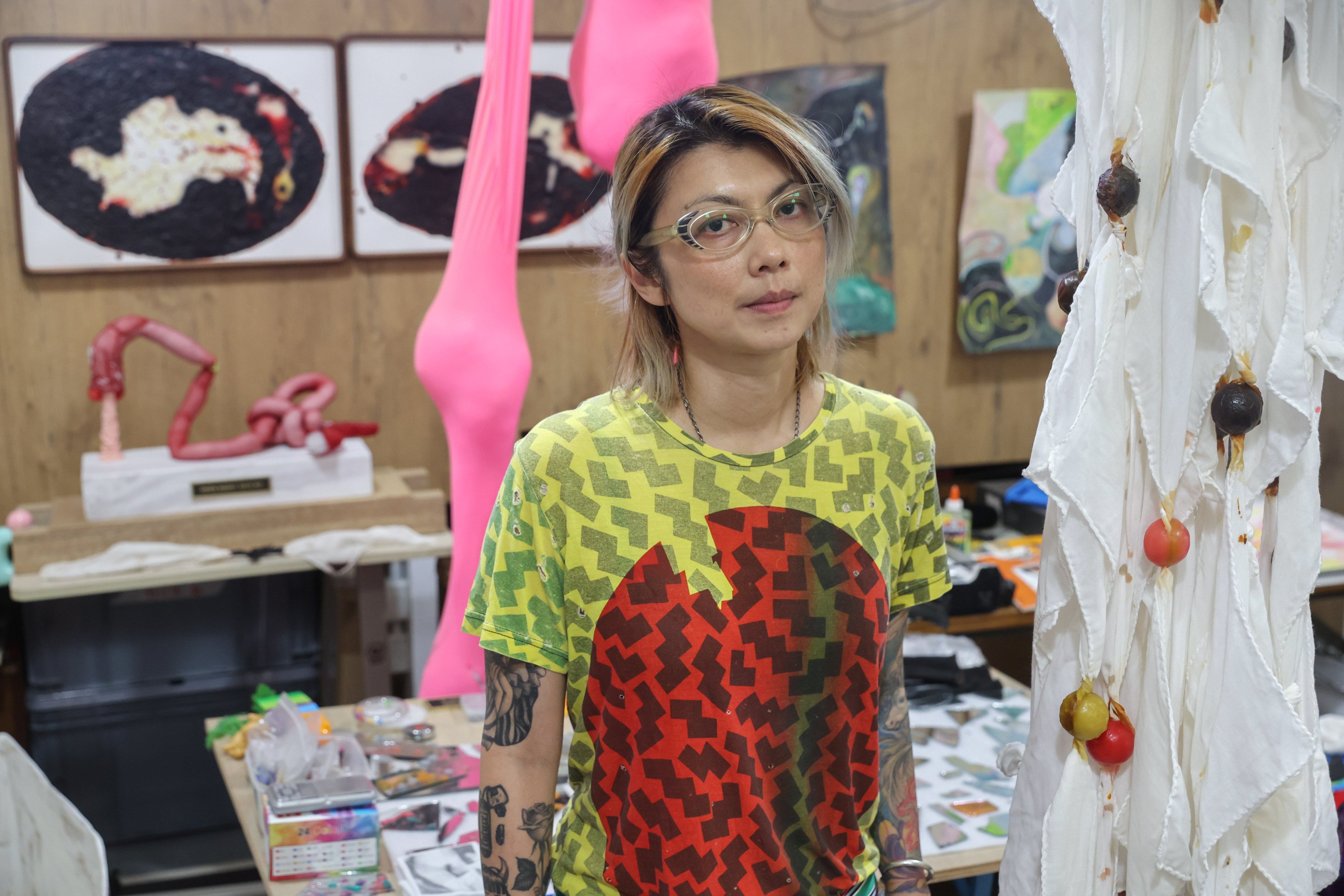 Hong Kong-born artist Iv Chan at her studio in Fo Tan. Photo: Edmond So