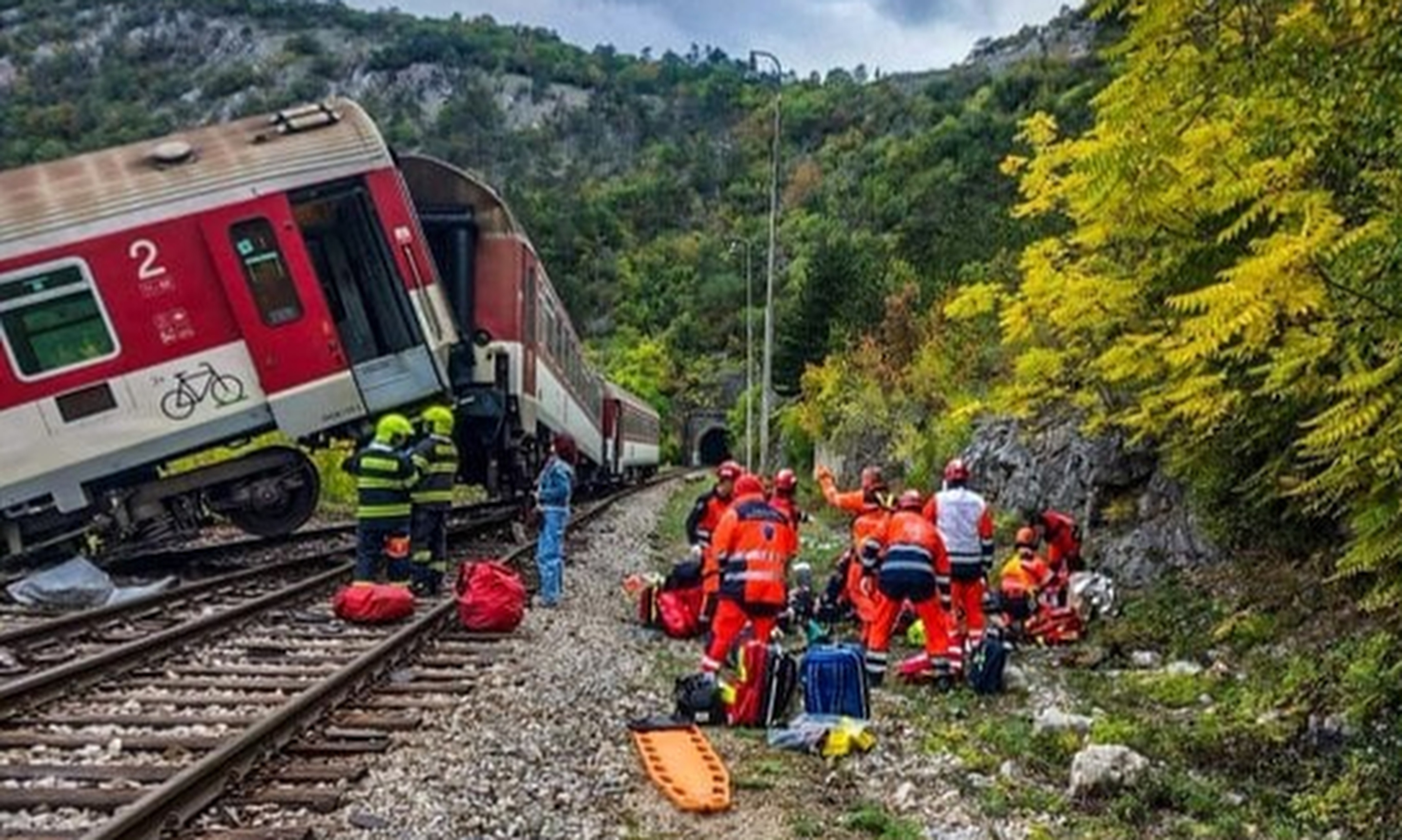 Two trains collided in eastern Slovakia on Monday. Photo: Handout