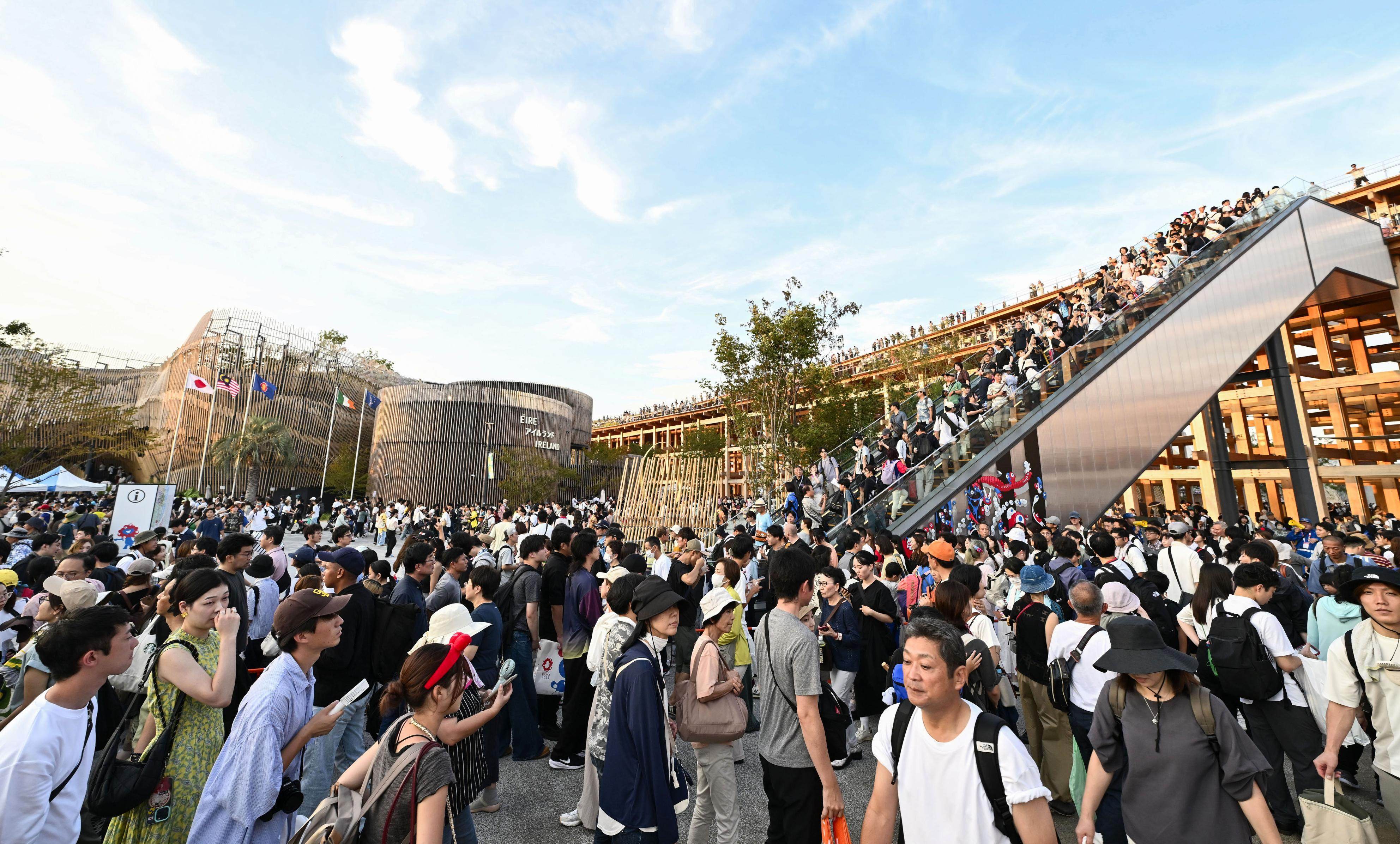 Visitors pack the World Expo Osaka on September 14. Photo: Kyodo