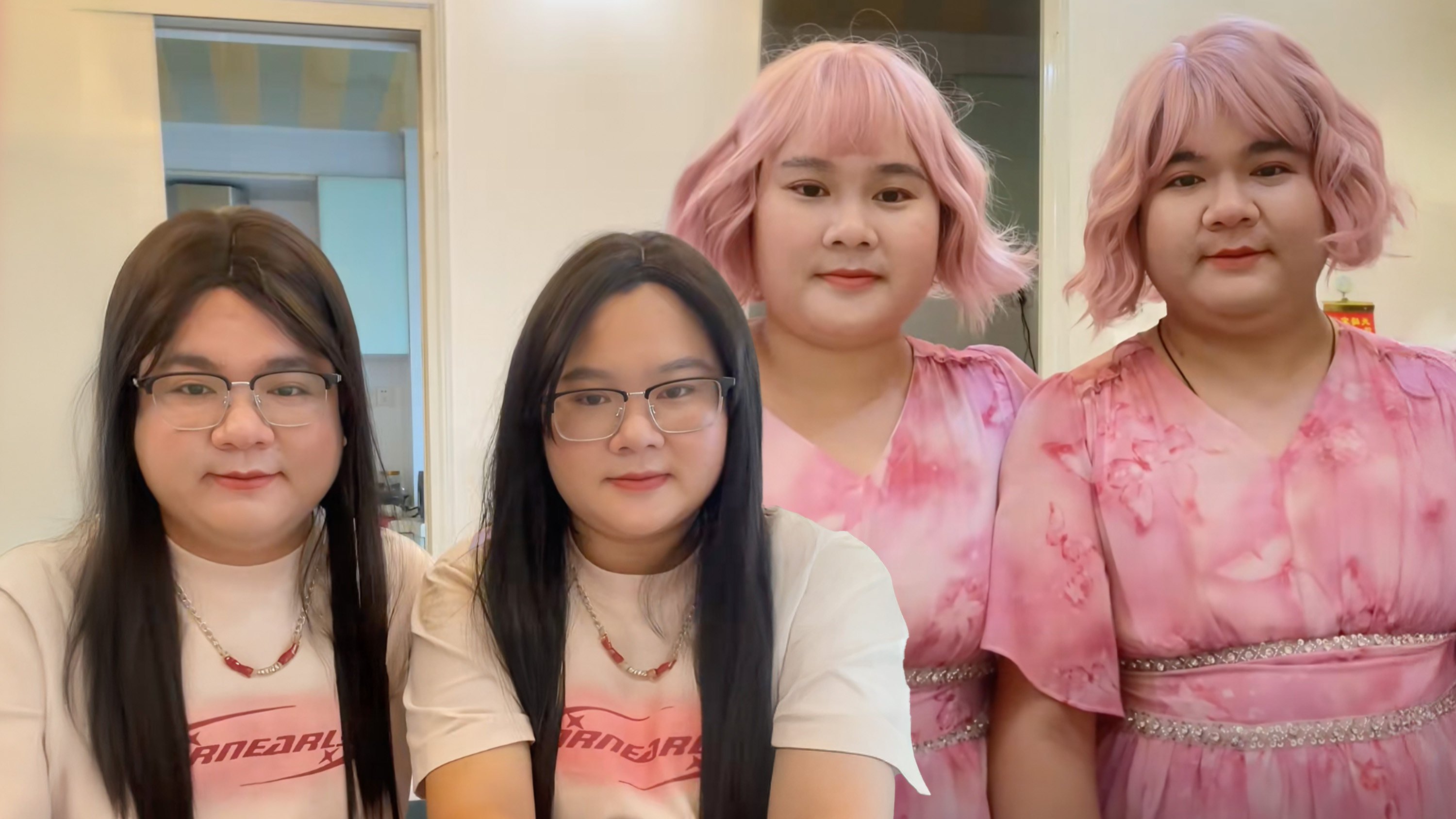 A couple in southern China have astonished countless netizens after viral videos showcased their remarkable likeness, sparking speculation that they may be long-lost twins. Photo: SCMP composite/Douyin