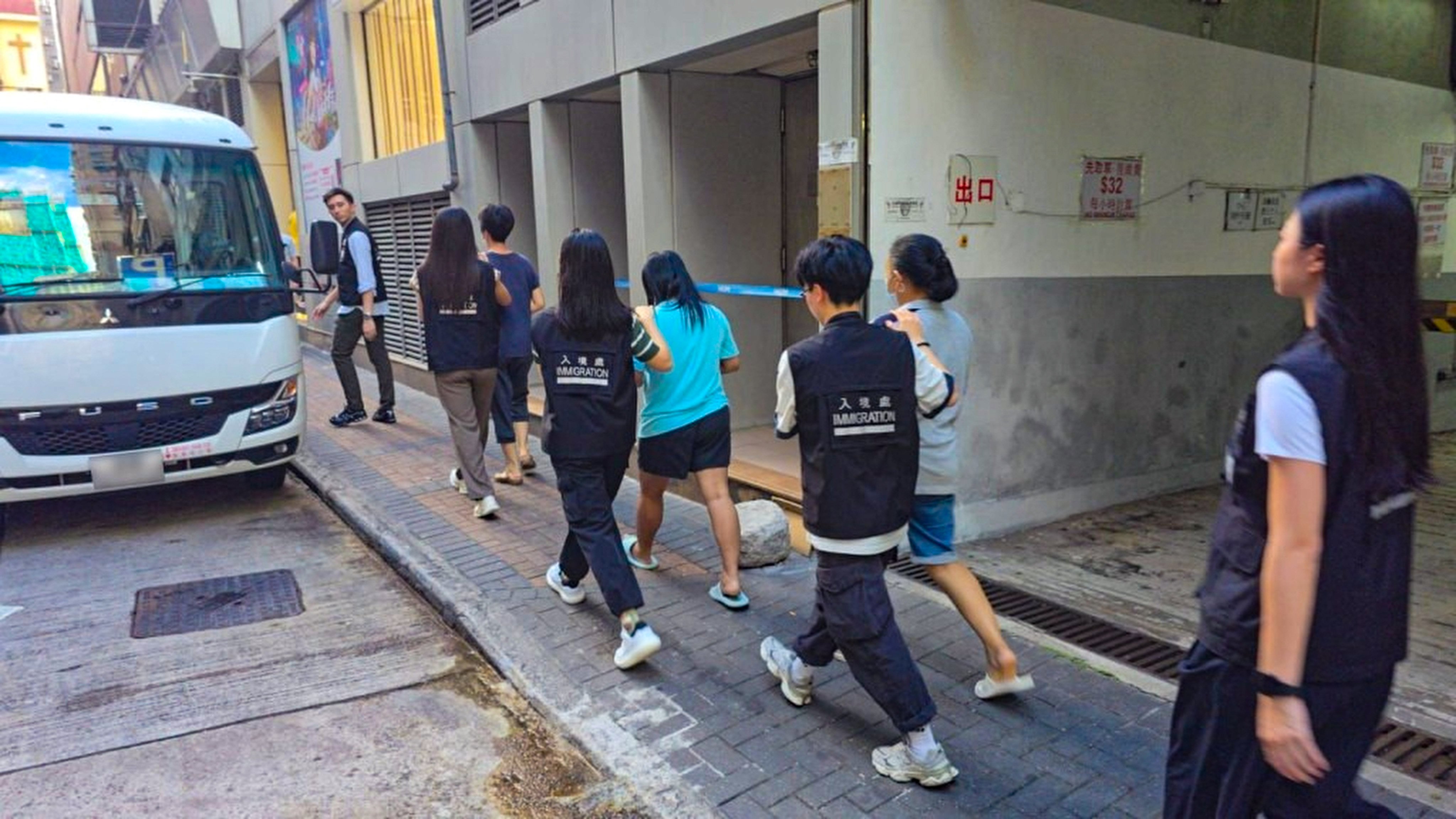 The suspected illegal workers were all female, mainly of Indonesian or Filipino nationality, aged between 26 and 43, an immigration officer has said. Photo: Handout