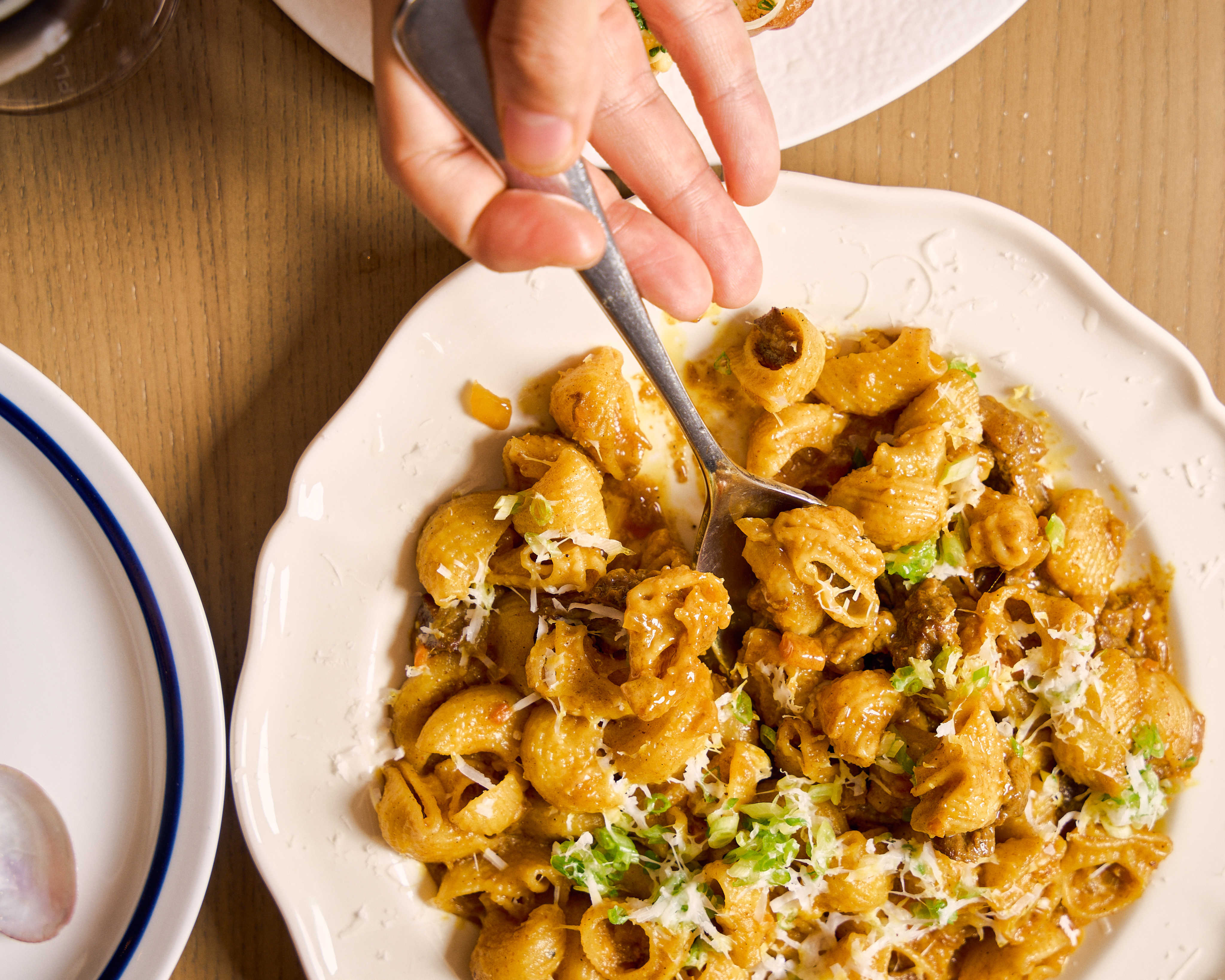 The bone marrow macaroni at Twist Pasta Bar, led by chef Ben Sears. Photo: Handout
