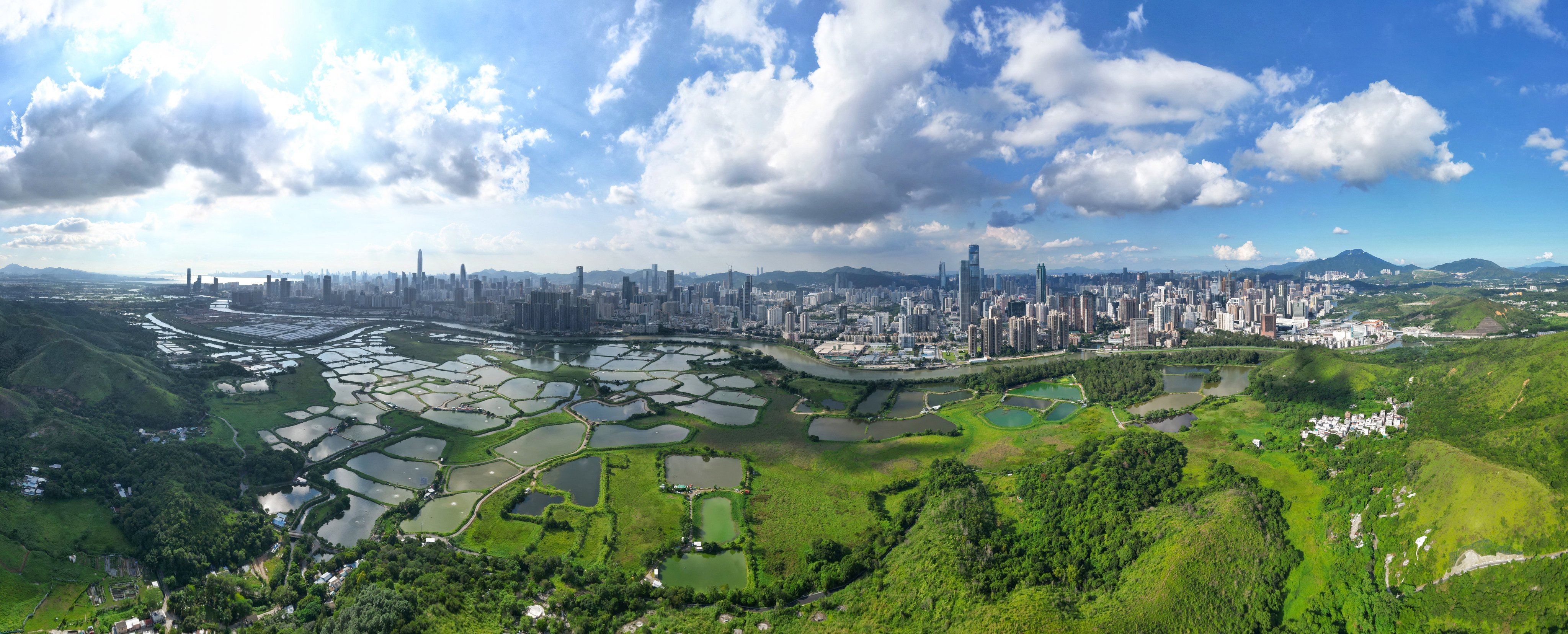 A panorama of the border area where the Northern Metropolis is planned. Photo: Elson Li