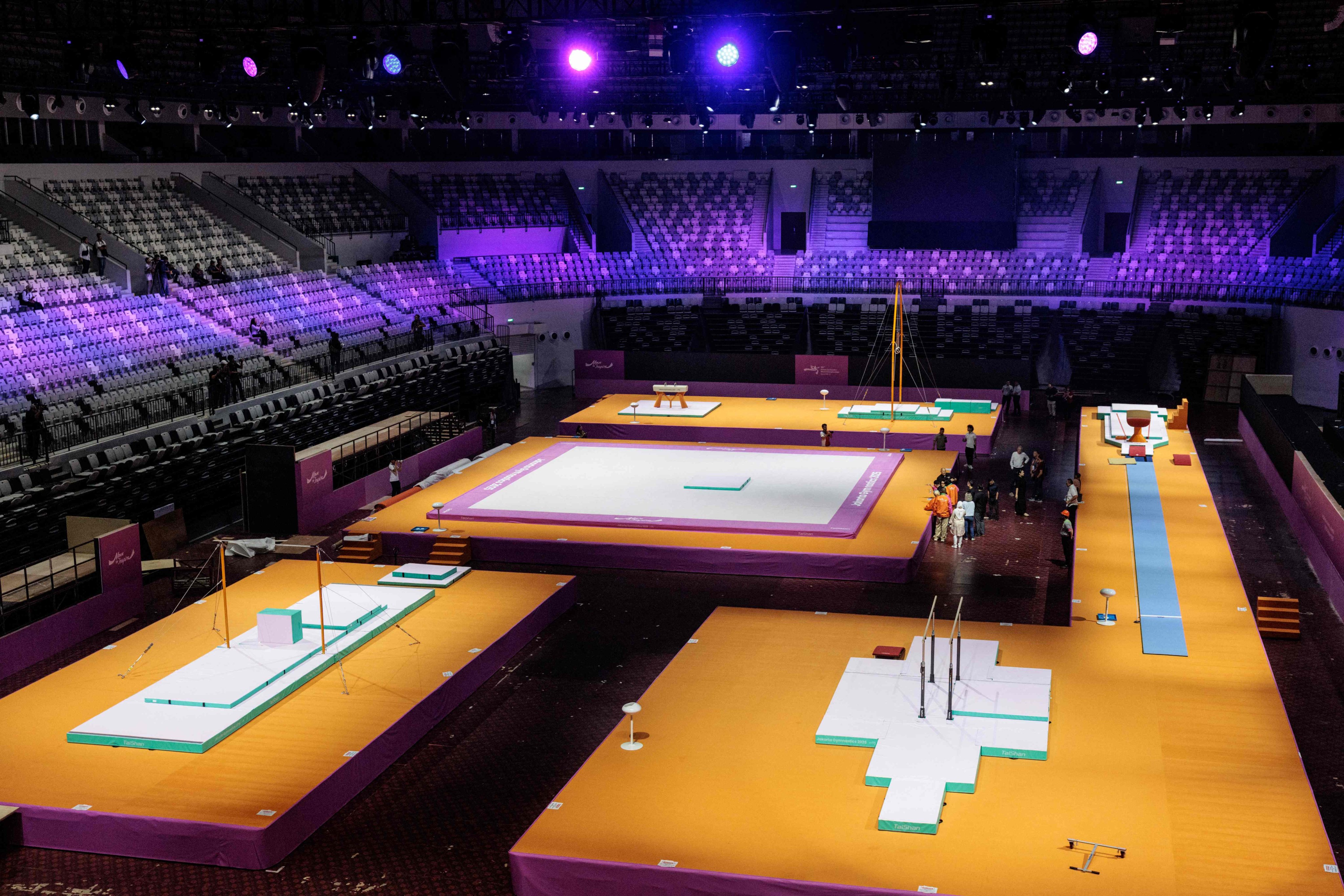 The Indonesia Arena venue for the 53rd Artistic Gymnastics World Championships, which start in Jakarta on Sunday. Photo: AFP